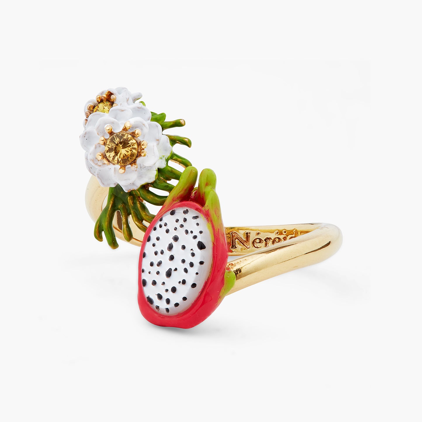 Dragon Fruit And Pitaya Flower You And Me Adjustable Ring | ARPA6031