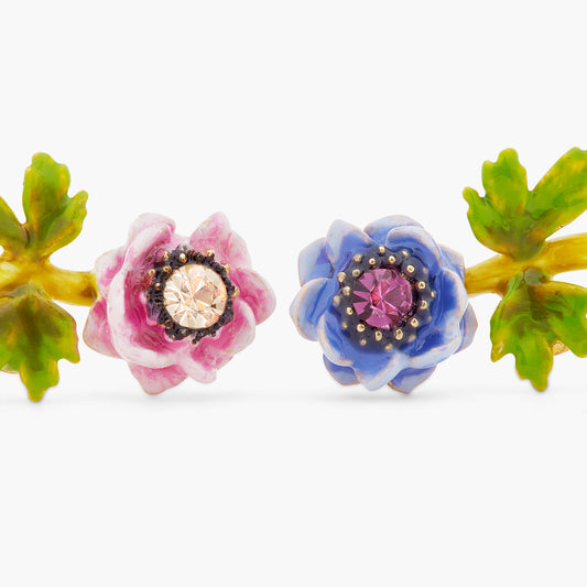 Blue And Pink Anemone Earrings | ARPF1071