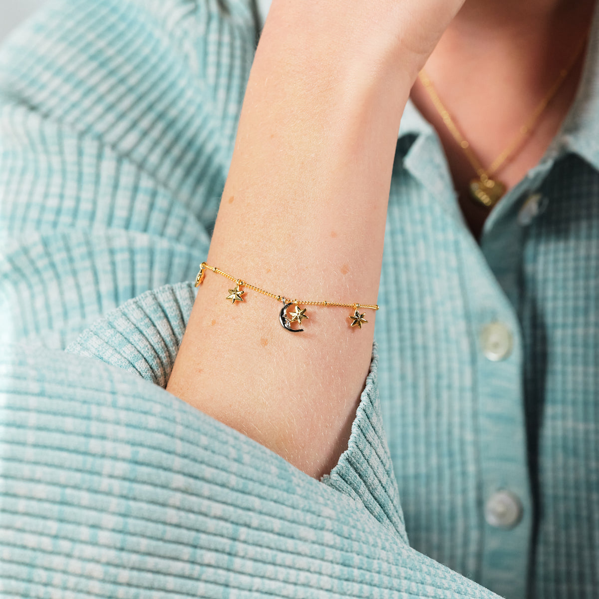 Stars And Moon Fine Charm Bracelet | asam2011