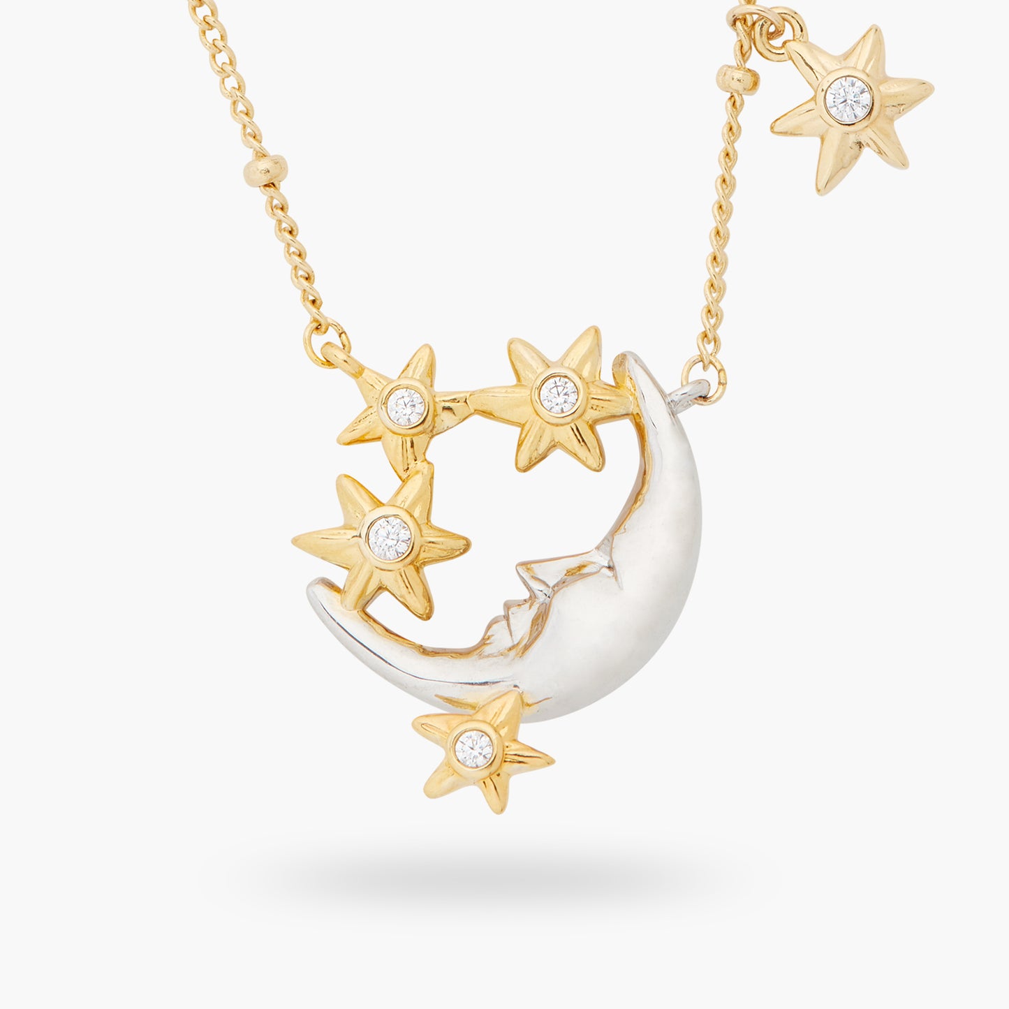 Moon And Star Pendant Necklace | ASAM3011