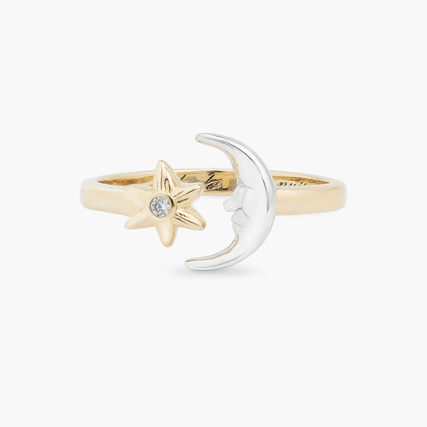 Moon And Star Adjustable Ring | ASAM6011