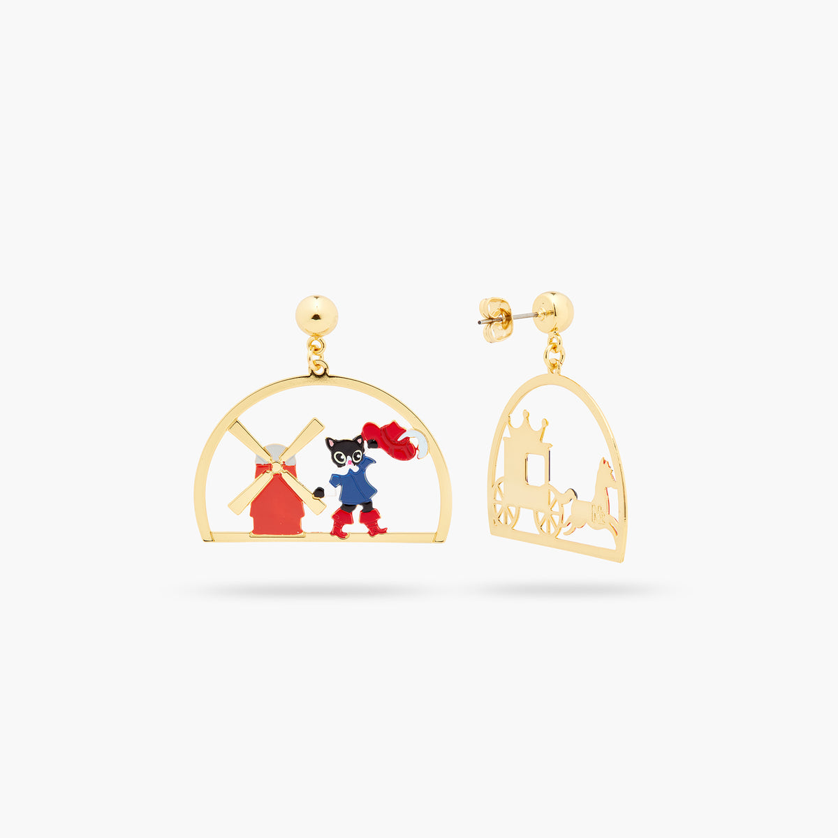 Charming Cat And Windmill Earrings | ASCC1011