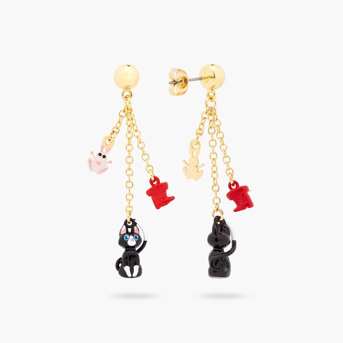 Charming Cat And Red Boots Dangling Earrings | ASCC1021