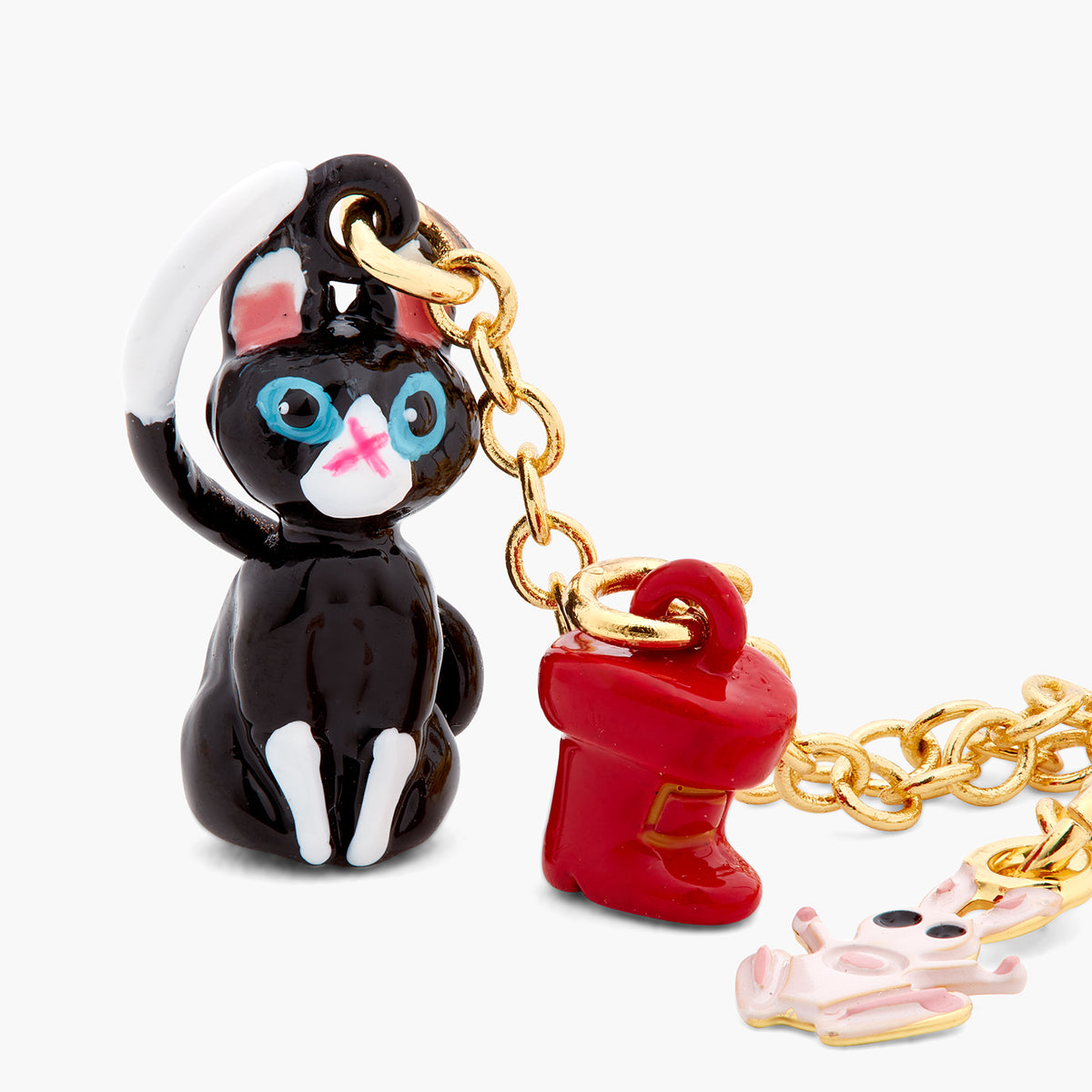 Charming Cat And Red Boots Dangling Earrings | ASCC1021