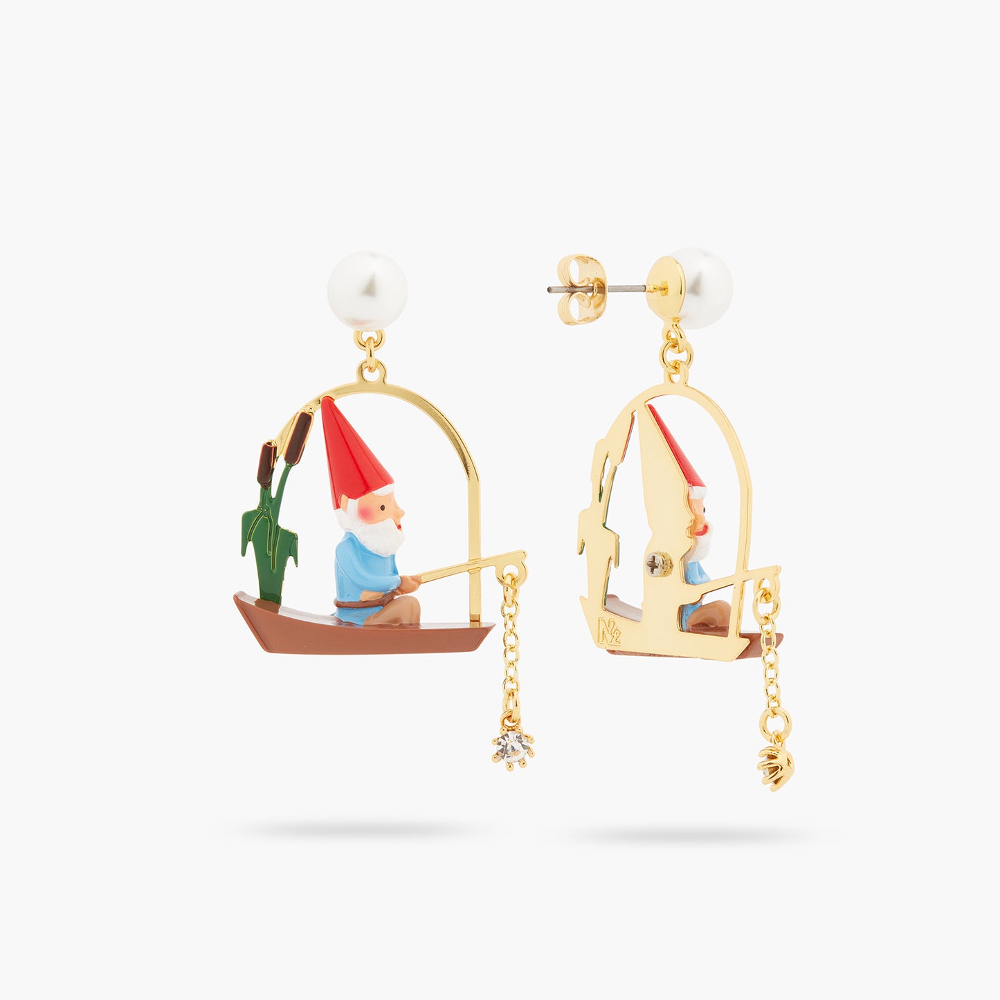Fishing Garden Gnome Earrings | ASCP1061