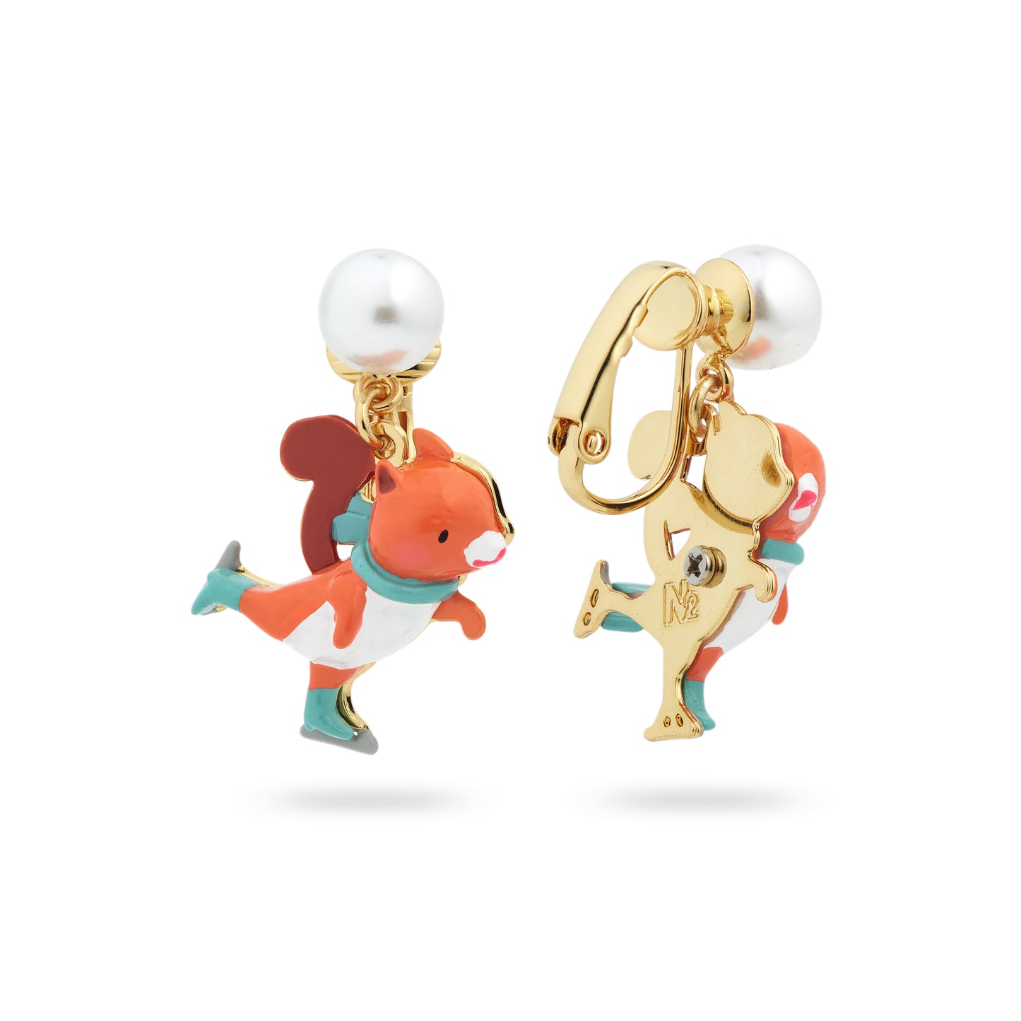 Ice Skating Squirrel Earrings