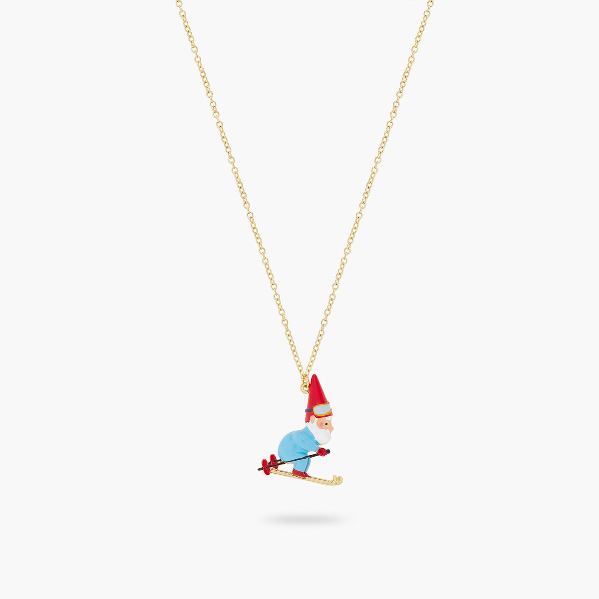 Garden Gnomes And Ski Pendant Necklace | ascp3101
