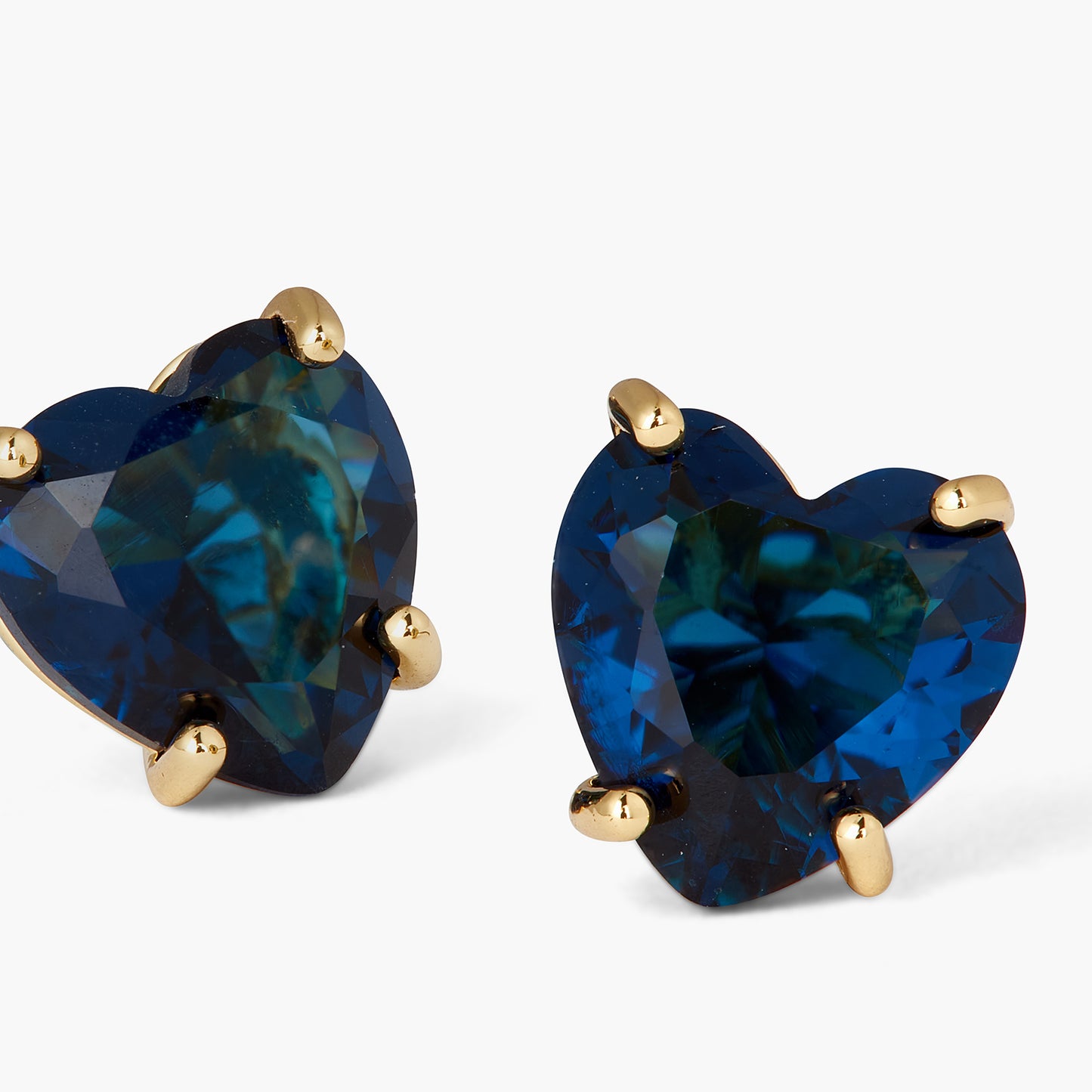 Ocean Blue Heart-Shaped Stone Sleeper Earrings | ASLD1451
