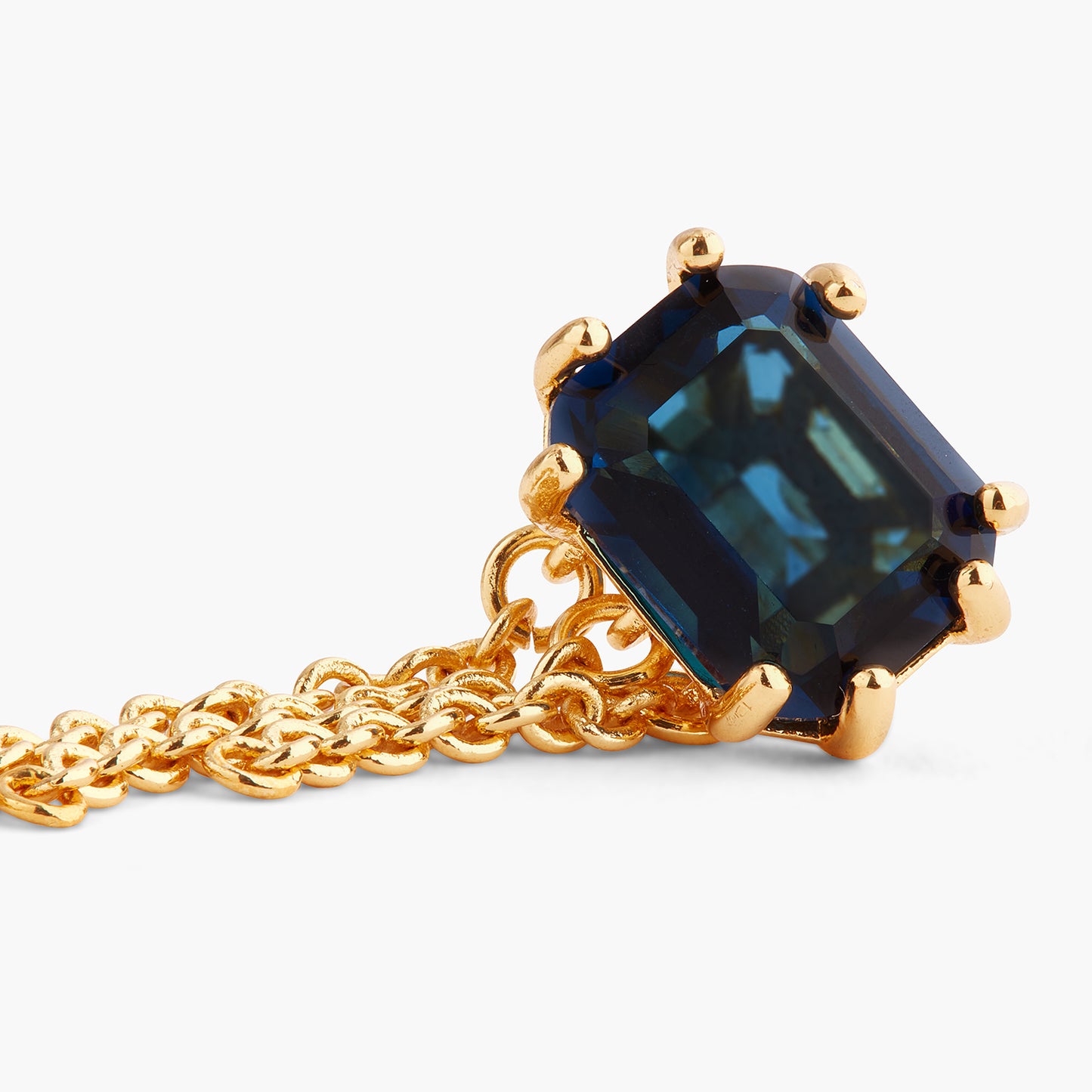 Ocean Blue Diamantine Stone And Chain Earrings | ASLD1471