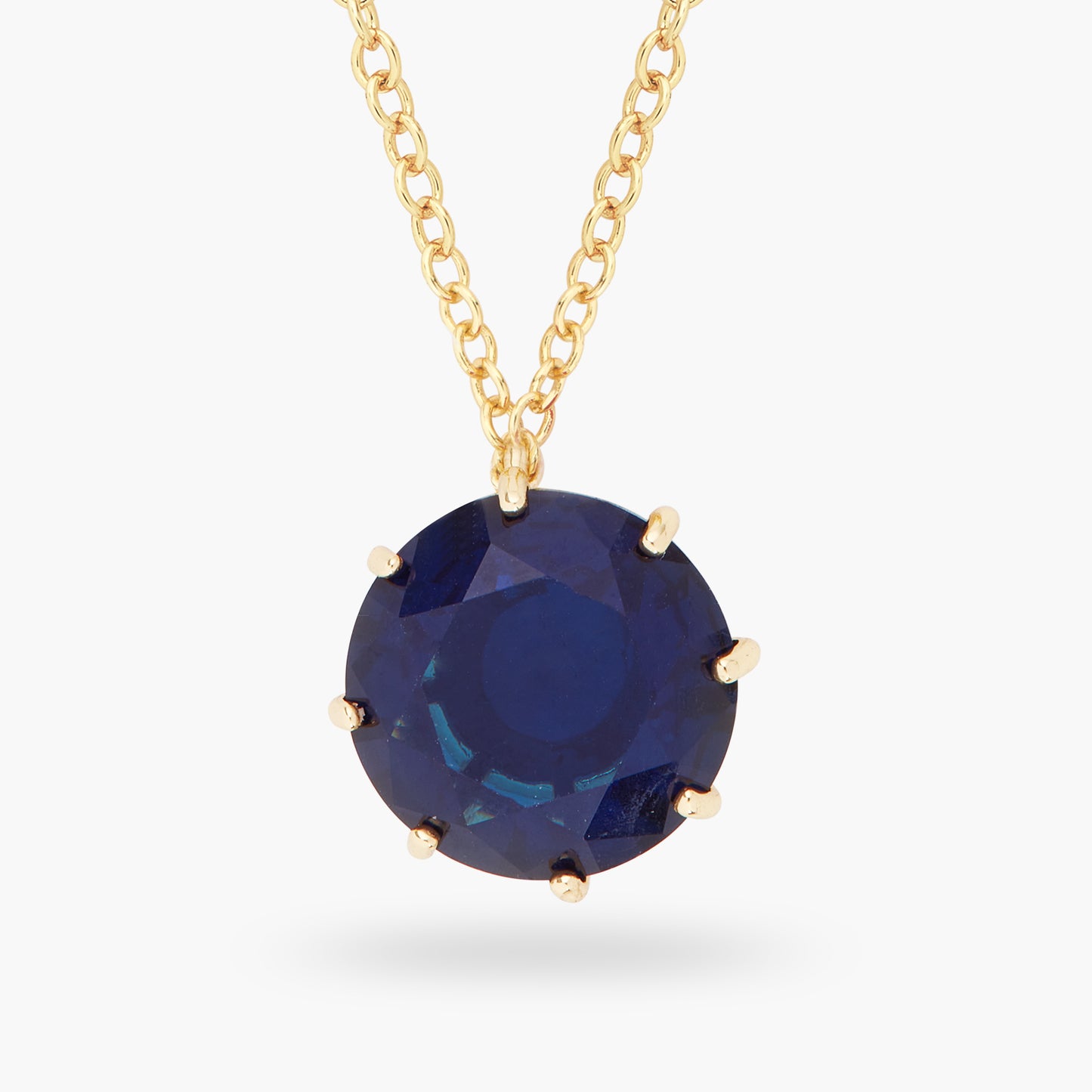 Ocean Blue Diamantine Round Stone Long Necklace | ASLD3331