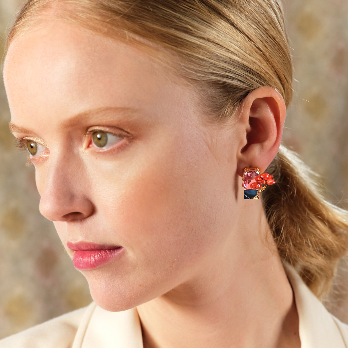 Rising Sun And Maple Tree Sleeper Earrings | ASLE1131
