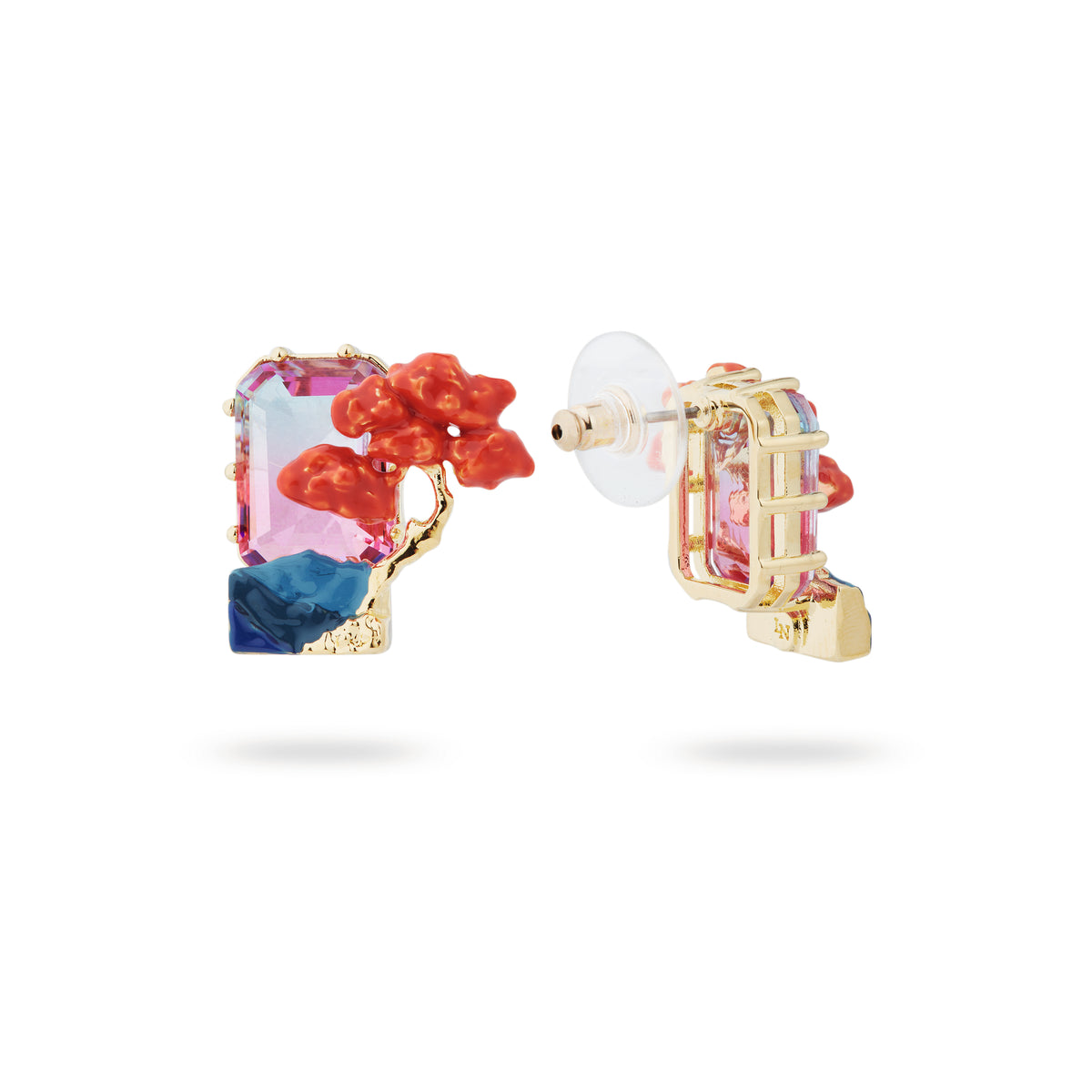 Rising Sun And Maple Tree Sleeper Earrings | ASLE1131
