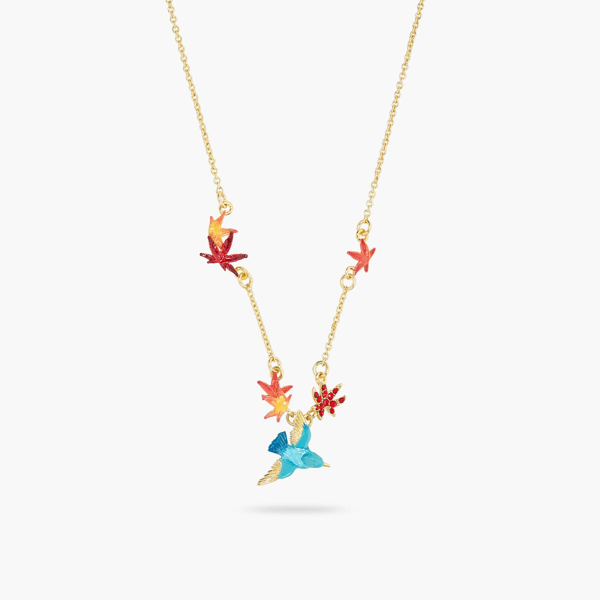 Kingfisher And Maple Leaf Statement Necklace | aspl3031