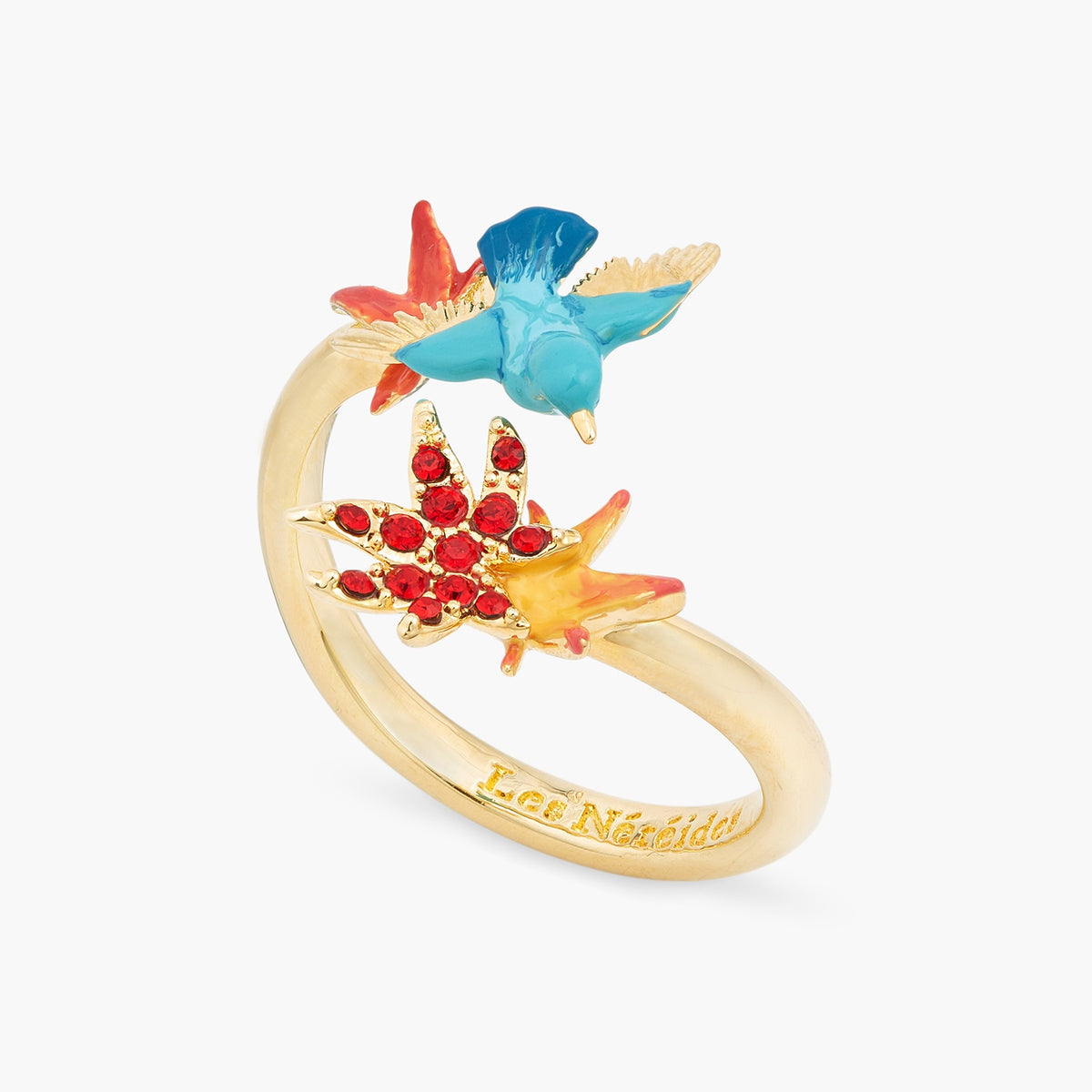 Garnet Crystal Maple Leaf Ring | aspl6021