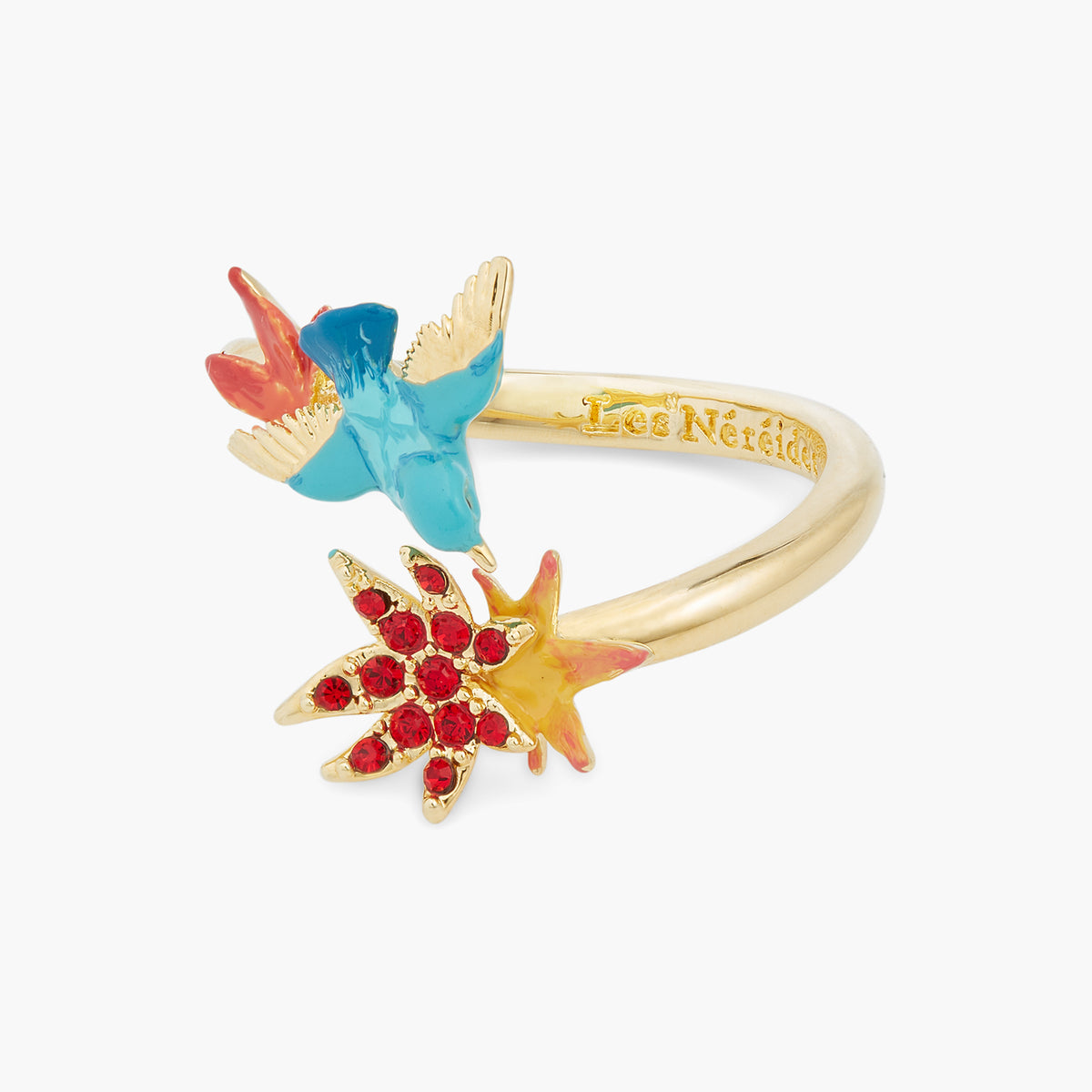 Garnet Crystal Maple Leaf Ring | aspl6021