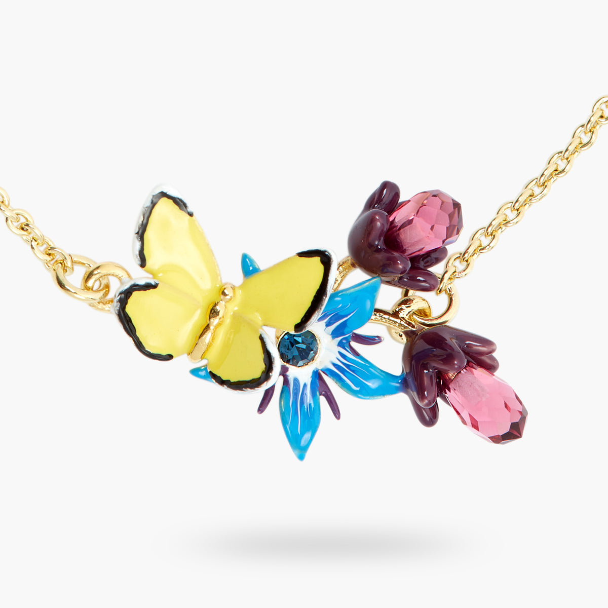 Blue Flower And Yellow Butterfly Fine Bracelet | ASPO2021