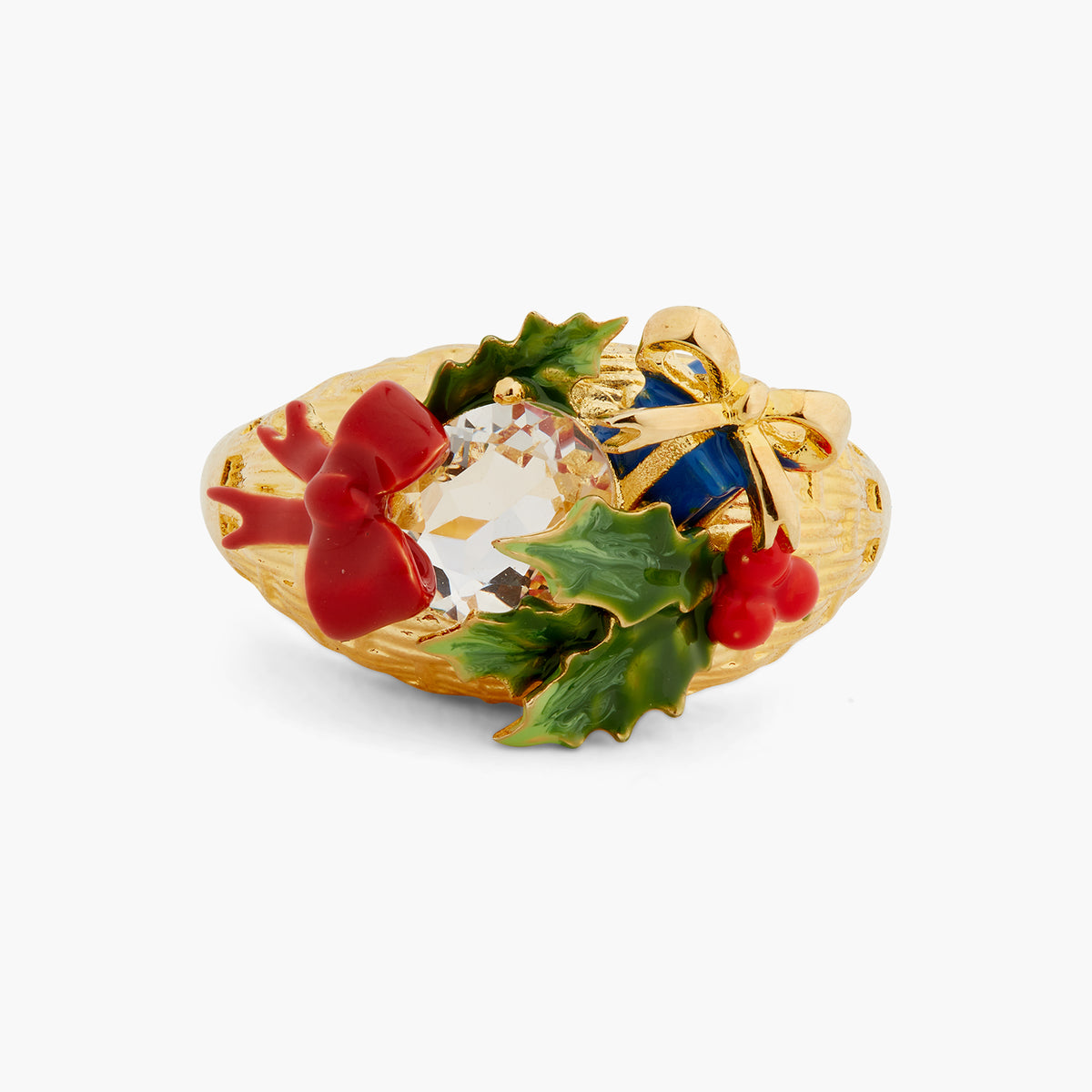 Faceted Crystal And Christmas Gift Cocktail Ring | ASPS6011
