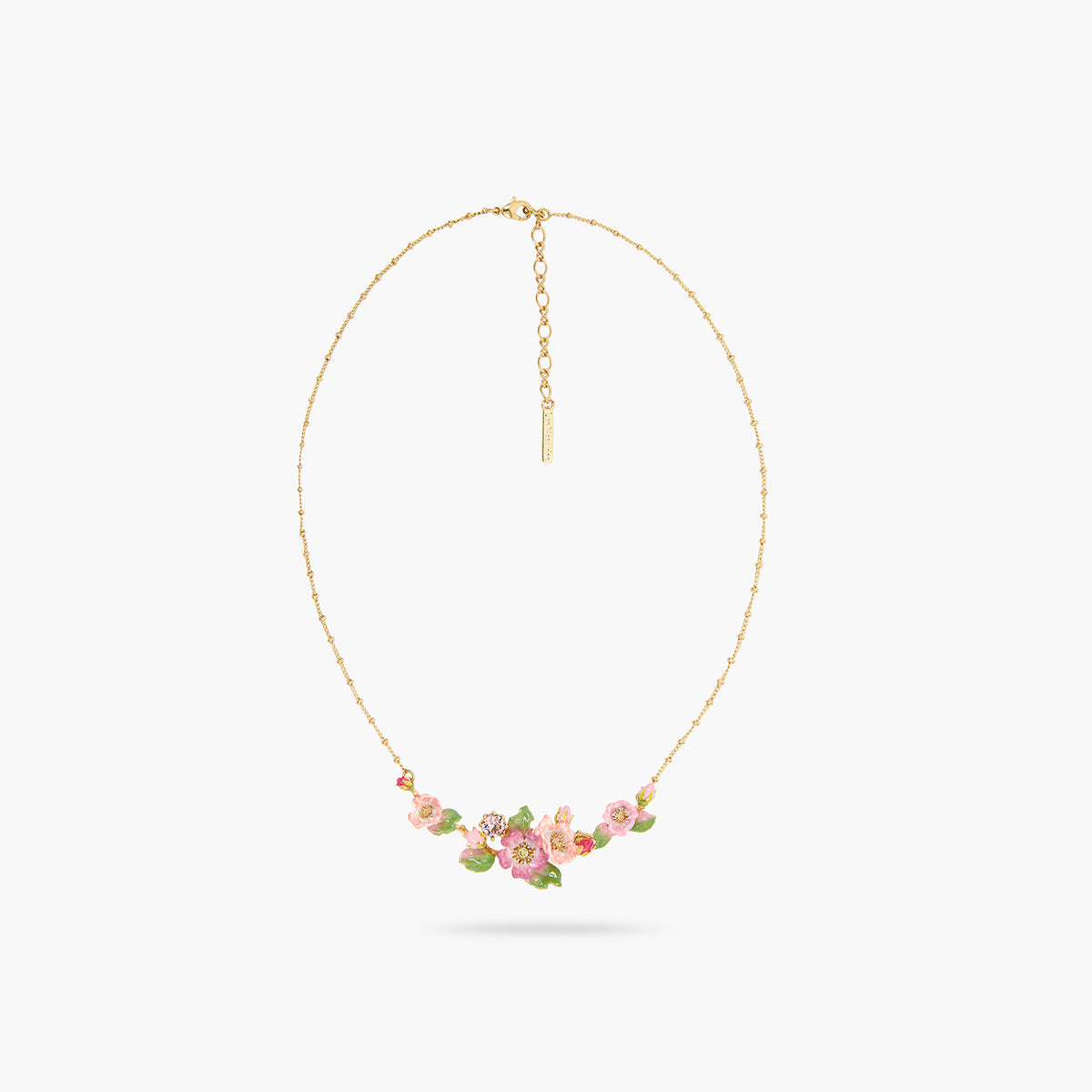 Wild Rose And Rosebush Leaf Statement Necklace | ASRF3011
