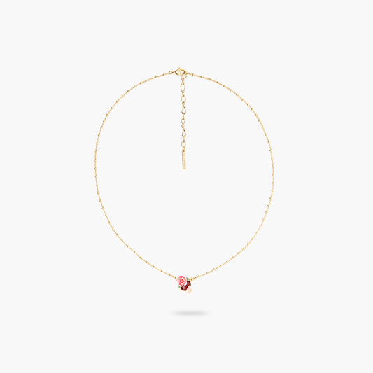 Wild Rose And Red Garnet Pendant Necklace | ASRF3021
