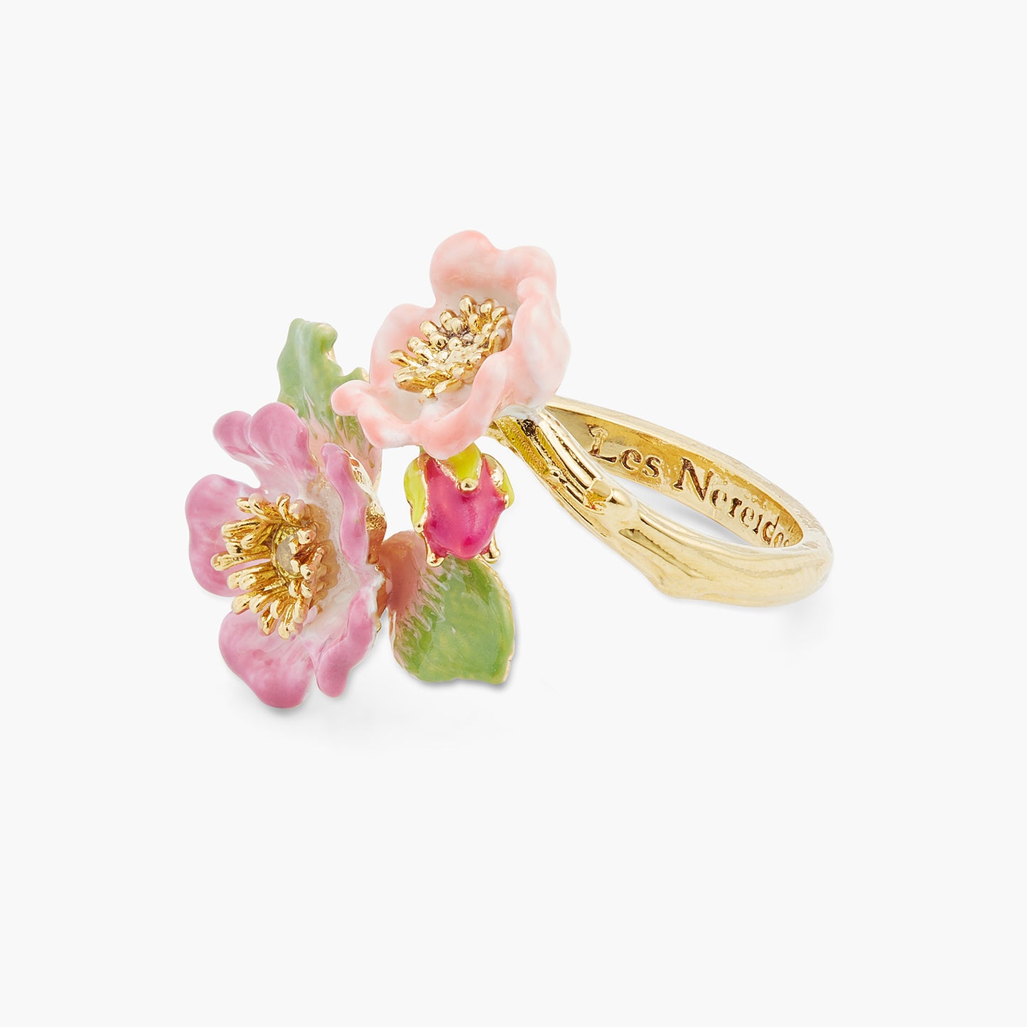 Wild rose and yellow crystal adjustable ring | ASRF6011