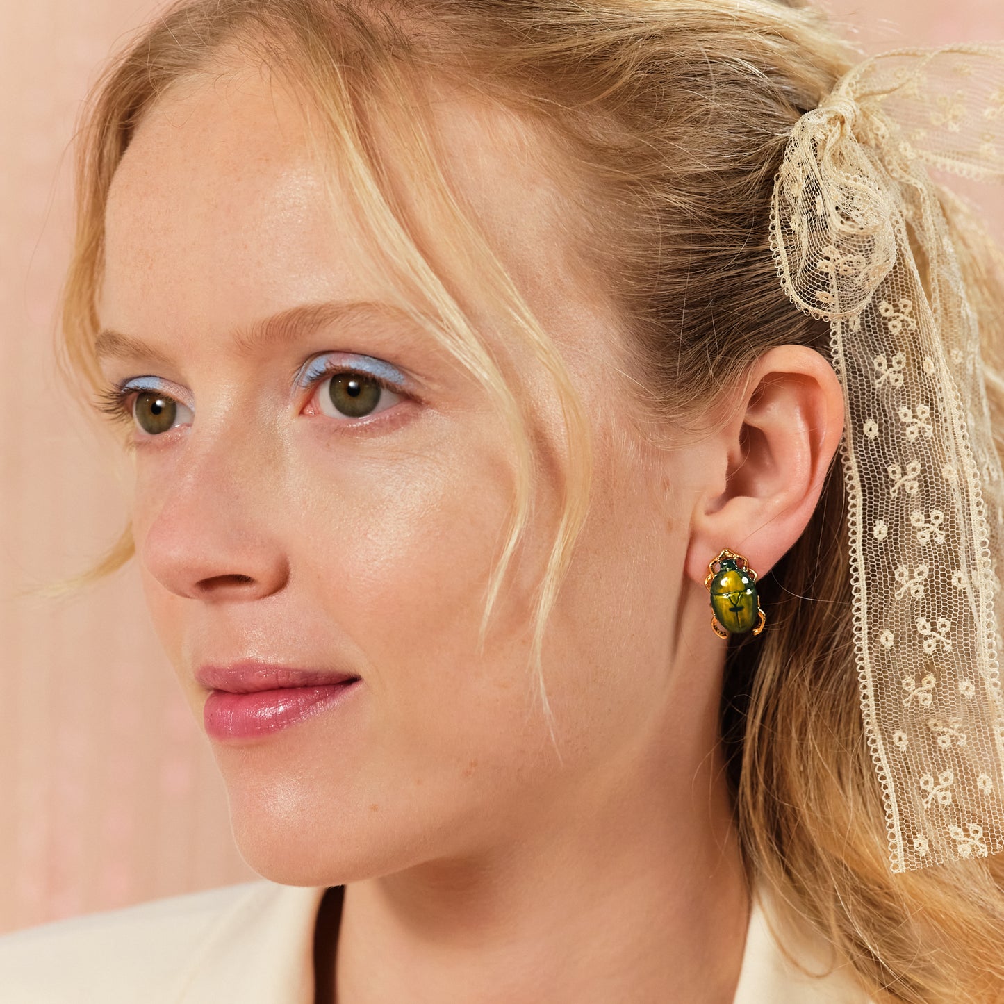 Iridescent Scarab Beetle Earrings