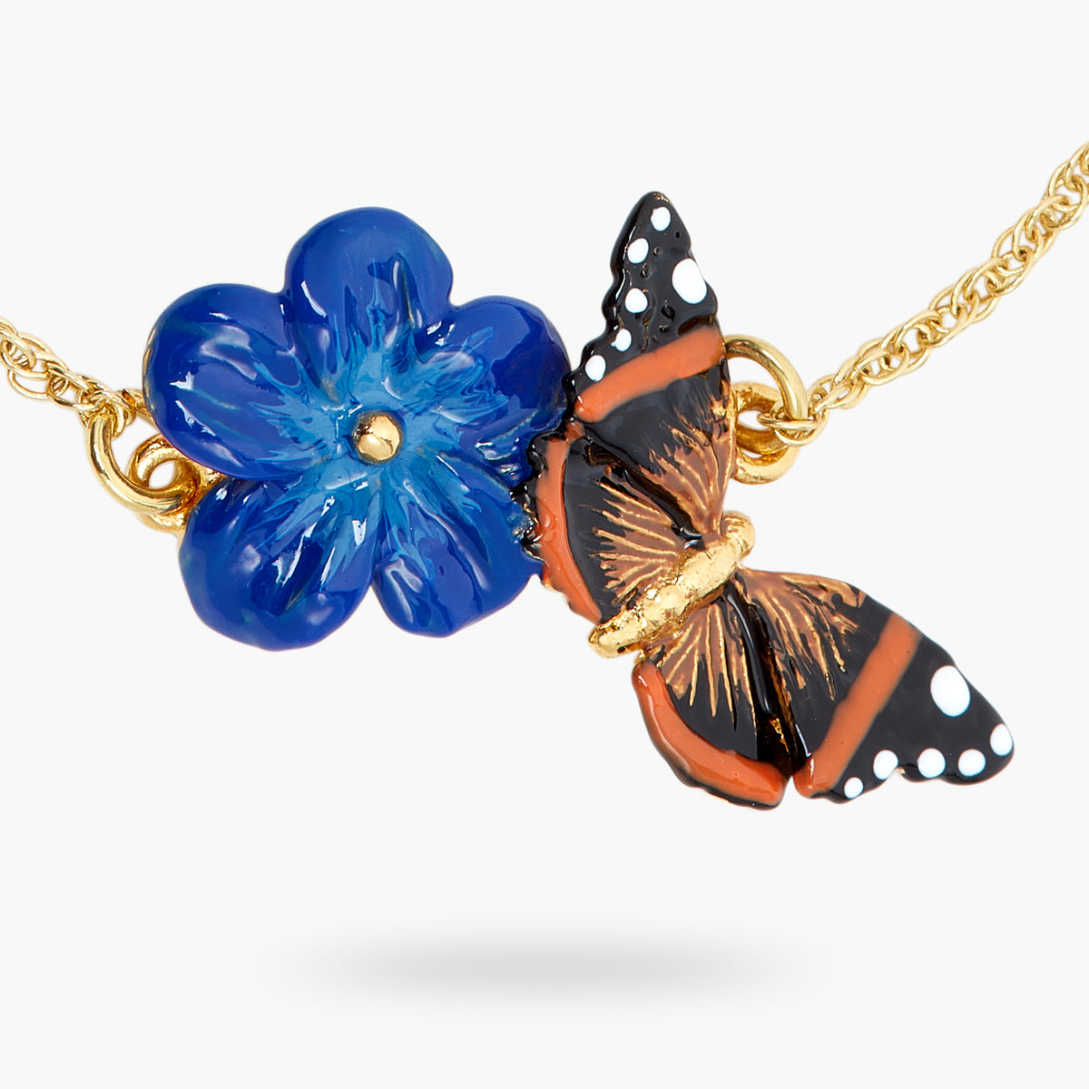 Blue Flax Flower And Butterfly Fine Bracelet | ASTM2021