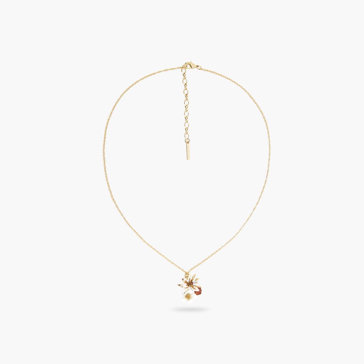 White And Gold Flowers Necklace | ASTM3051