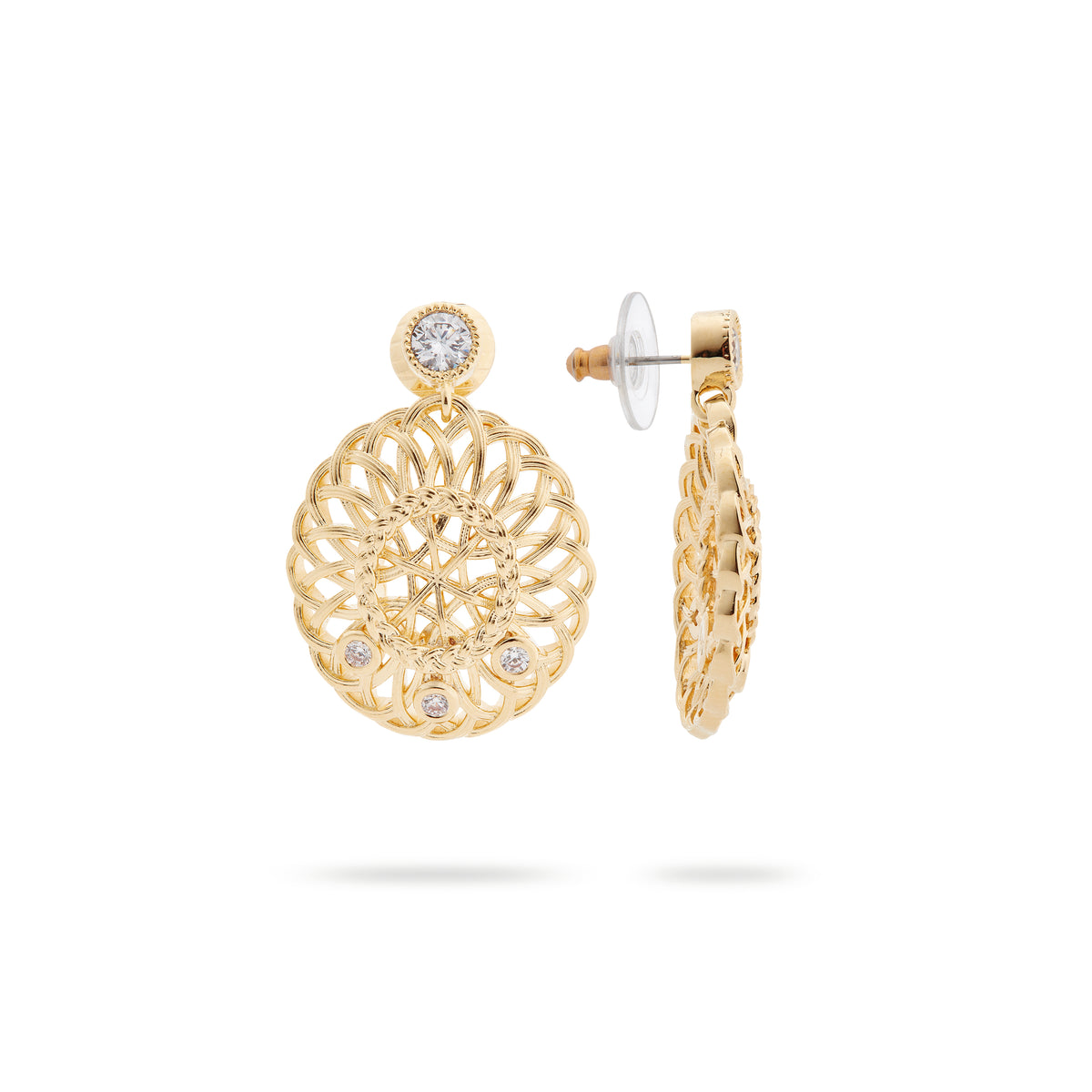 Oval Interwoven Wicker And Crystal Earrings | asva1041