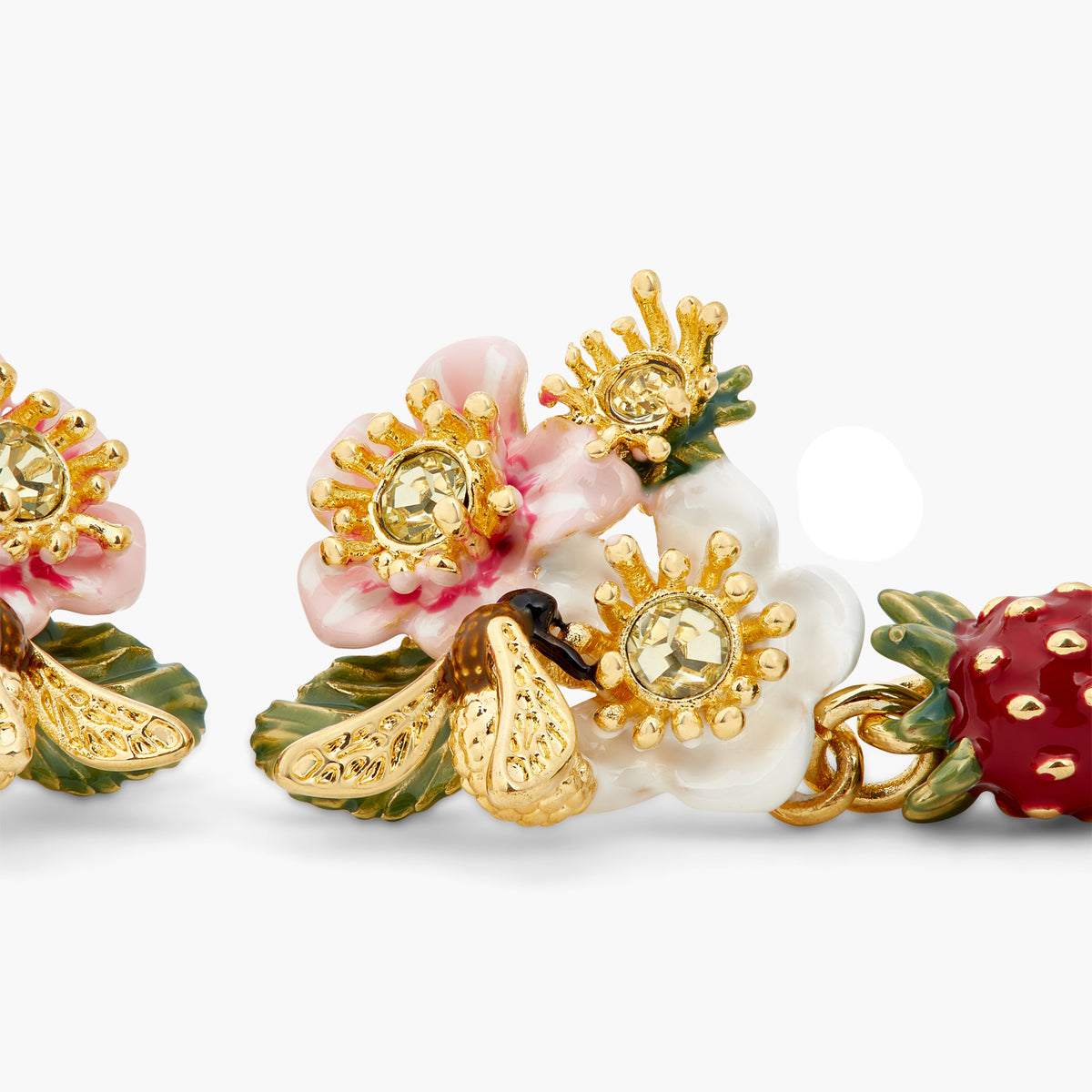Wild Strawberry And Strawberry Flower Earrings | ATBG1021