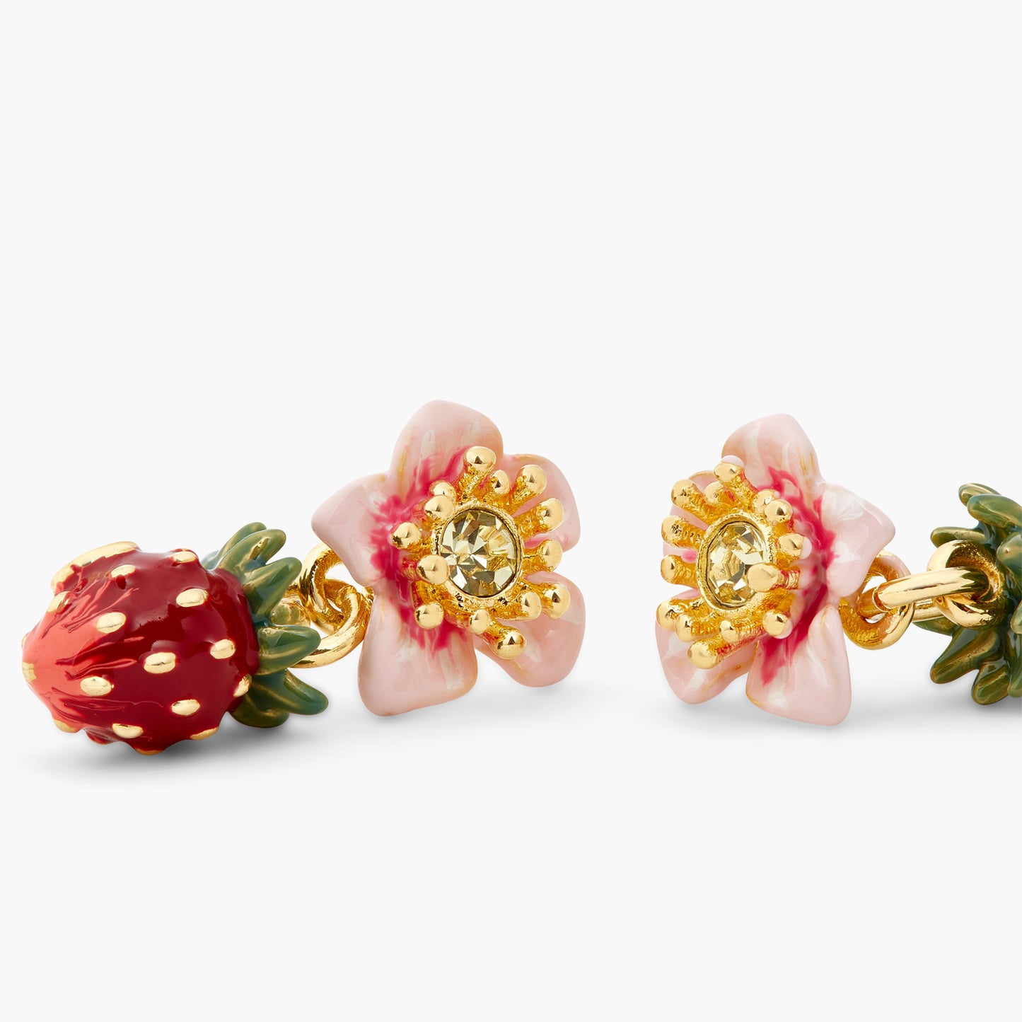 Wild Strawberry And Rose Earrings