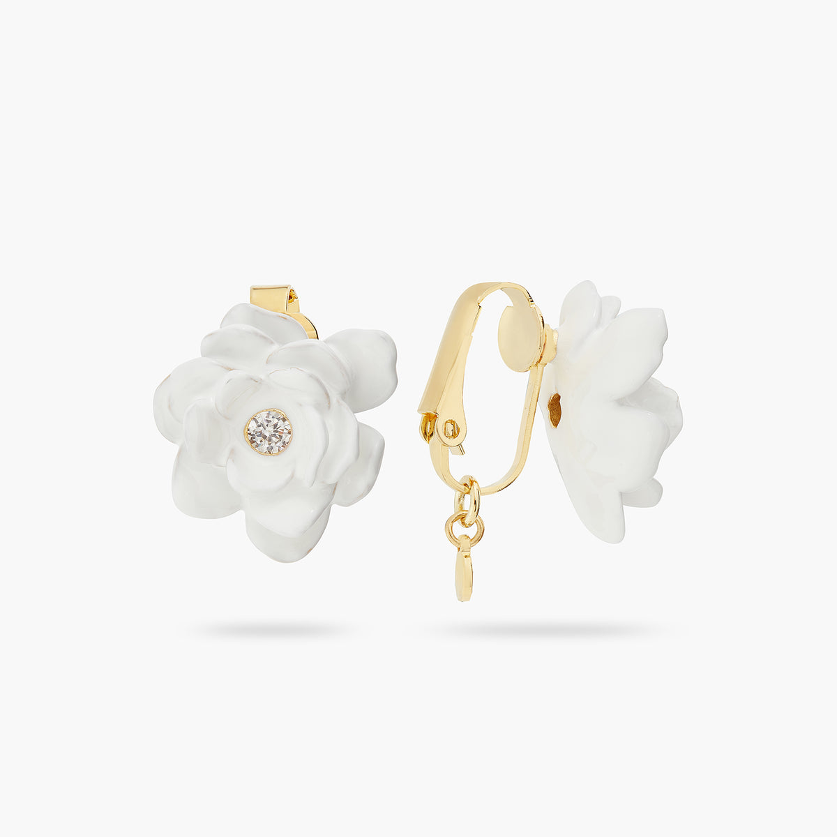 Gardenia And Cut Stone Earrings | ATBP1081