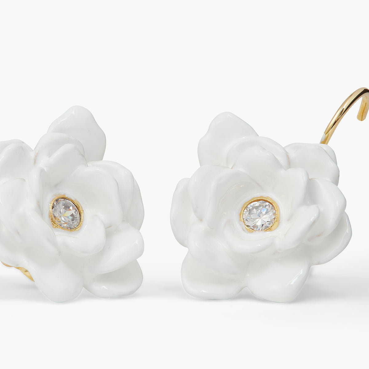 Gardenia And Cut Stone Earrings | ATBP1081