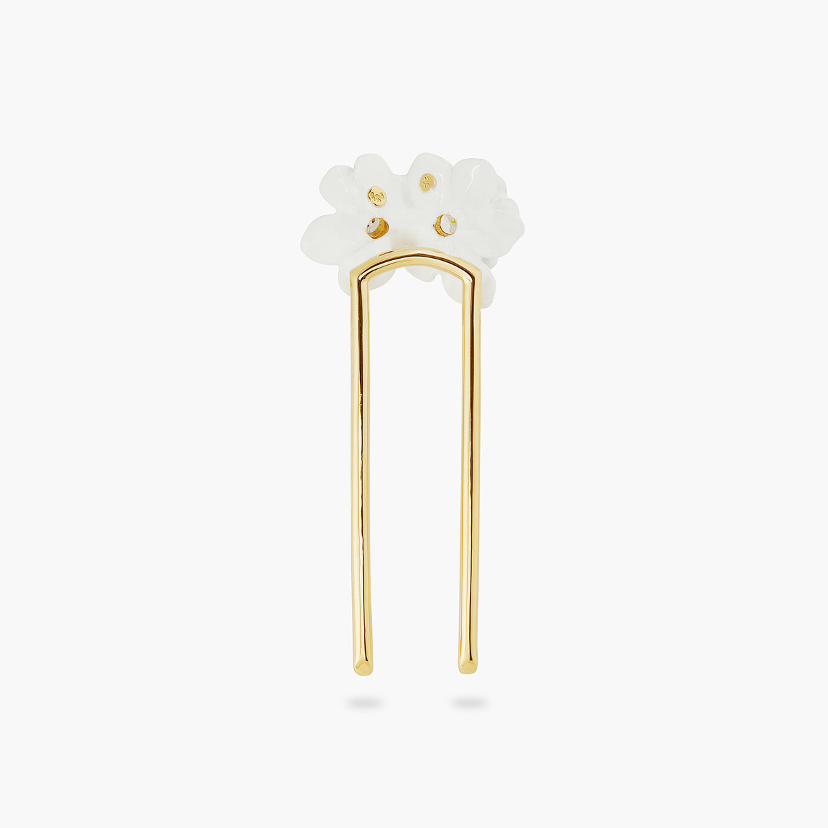 Gardenia And Cut Crystal Stone Hair Pin | ATBP4011