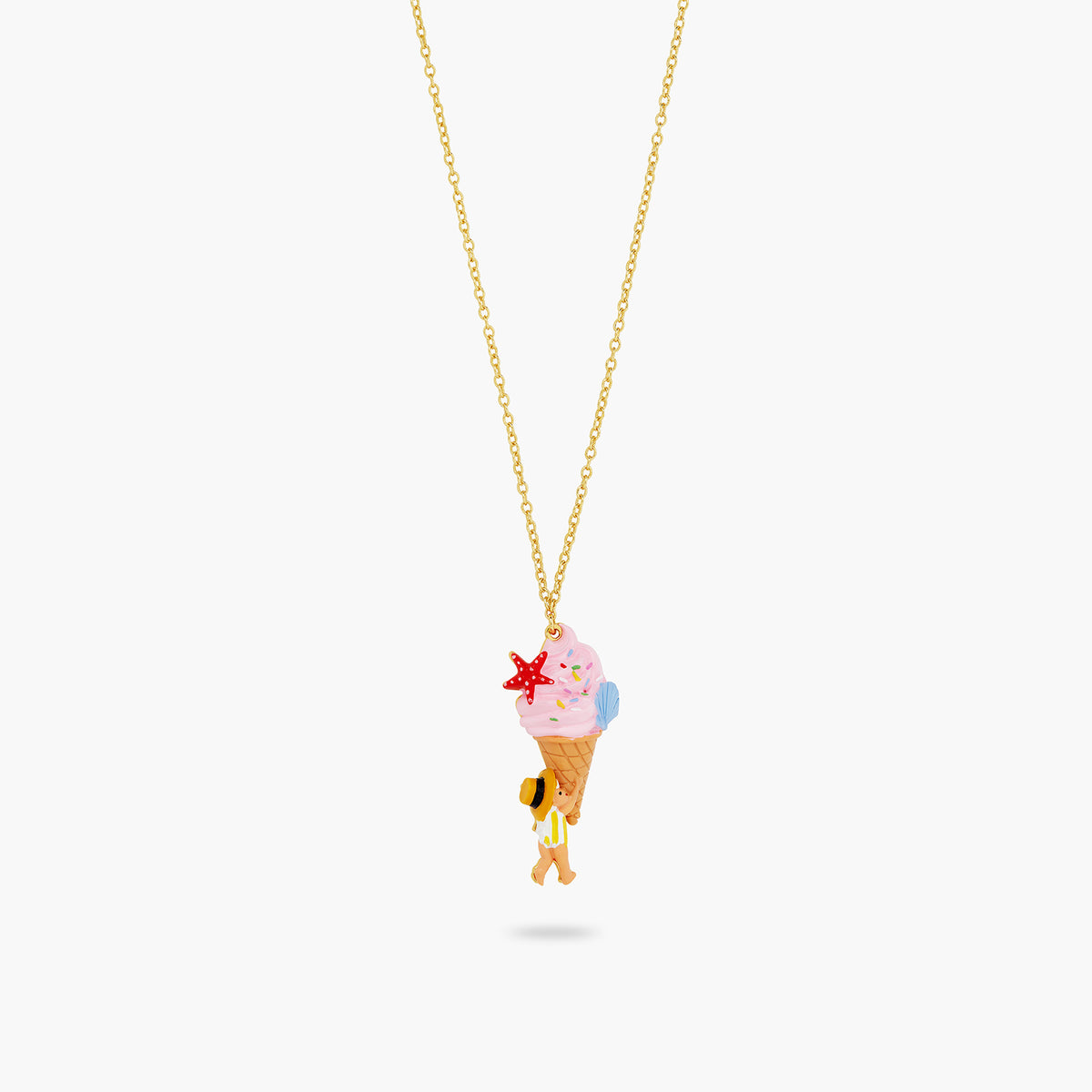 Gelato, Seashell And Garden Gnome Pendant Necklace | atcp3061