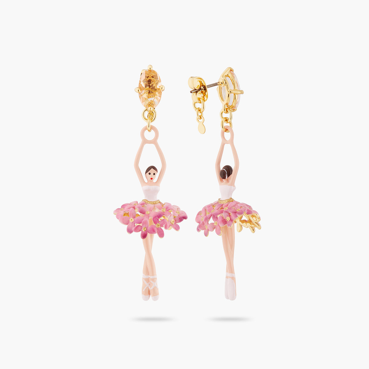 Ballerina, Stone And Enamelled Flower Bouquet Earrings | ATDD1151