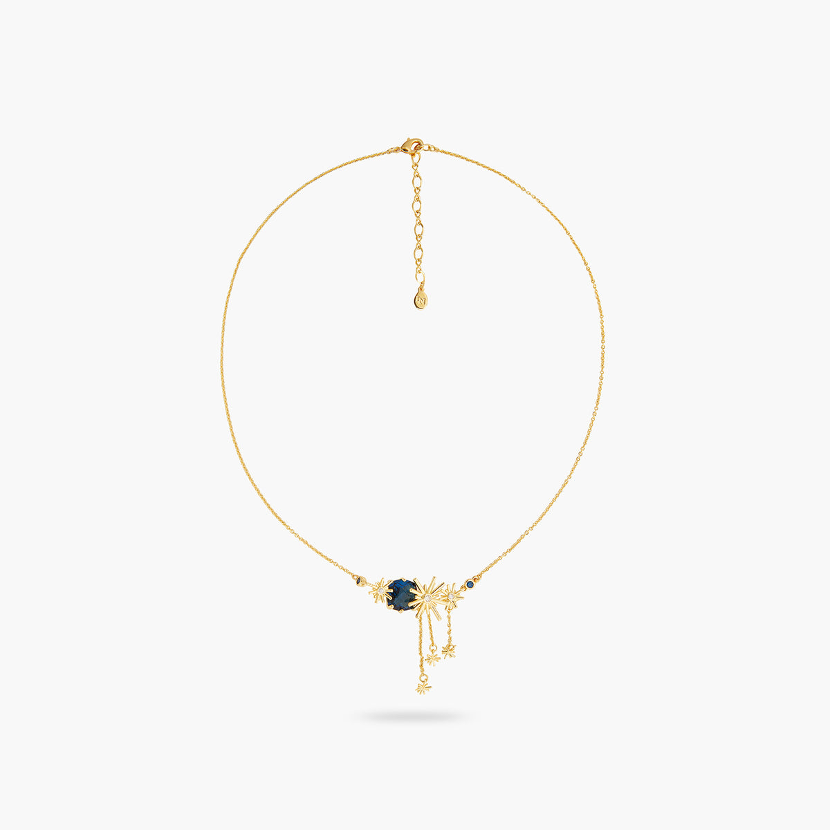 Gold Stars And Blue Stone Statement Necklace | ATET3011