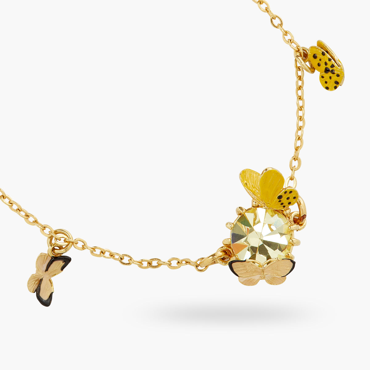 Colourful Butterfly And Cut Crystal Stone Charm Bracelet | ATLA2021