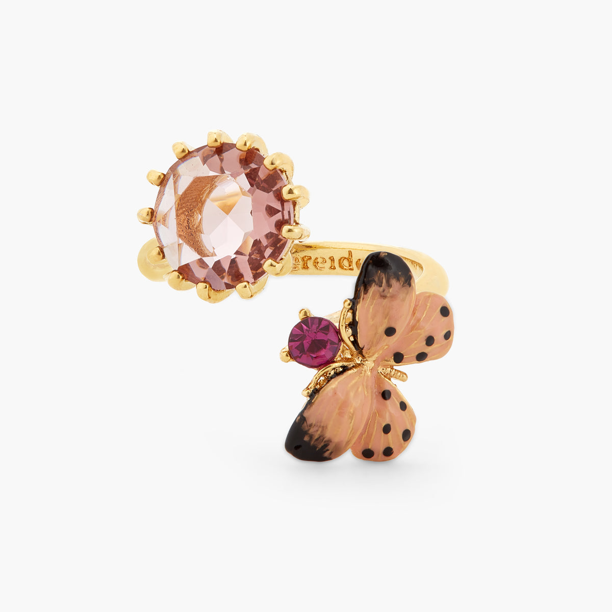 Adjustable Butterfly And Round Stone You And Me Ring | ATLA6021