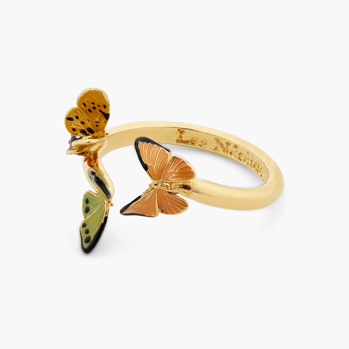 Colourful Butterfly And Enamelled Ladybird Adjustable Ring | ATLA6031
