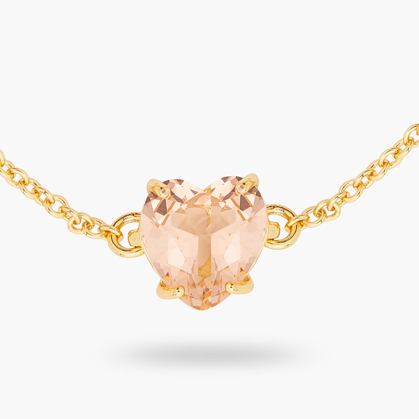 Apricot Pink Diamantine Heart Fine Bracelet | ATLD2531