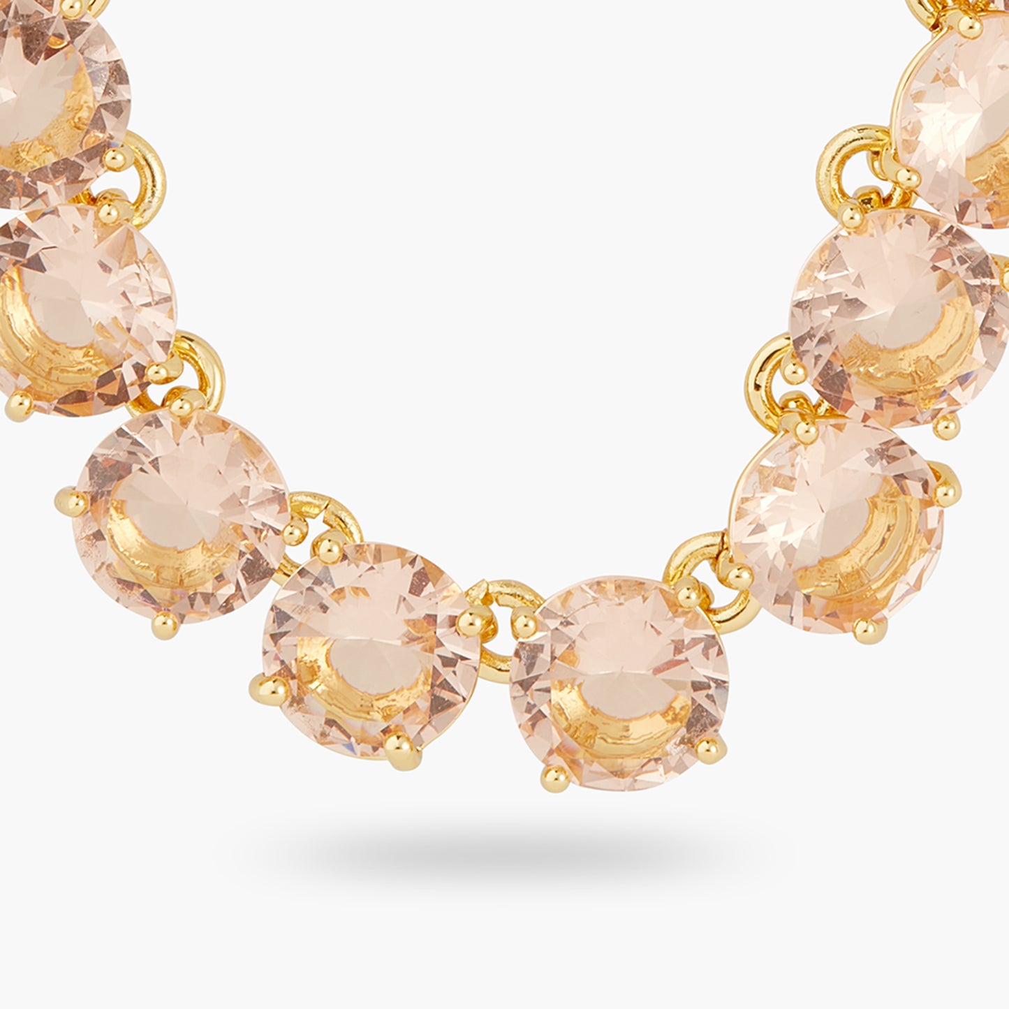 Apricot Pink Diamantine Round Stone Choker Necklace | ATLD3321