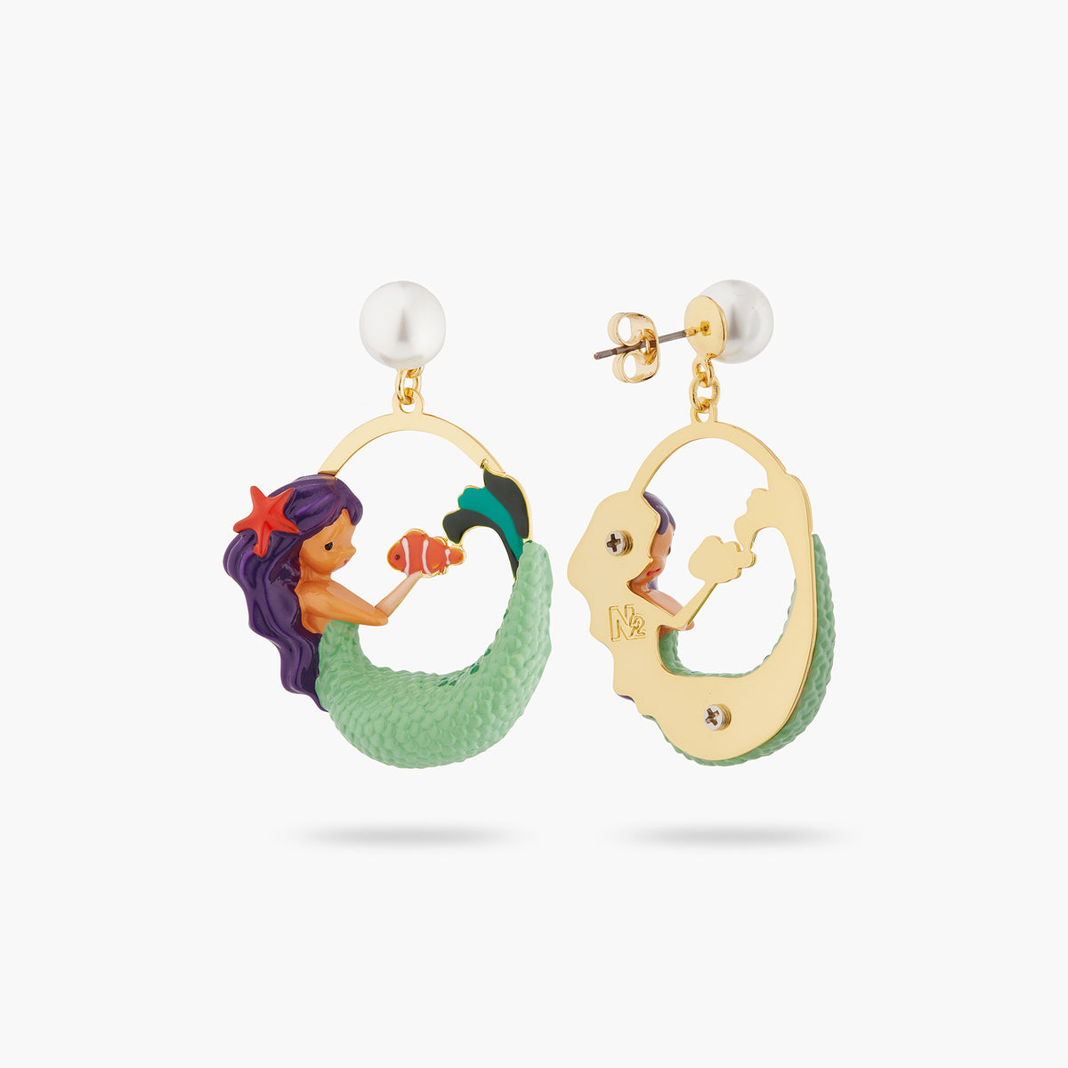 Mermaid And Pearl Earrings | ATOC1011
