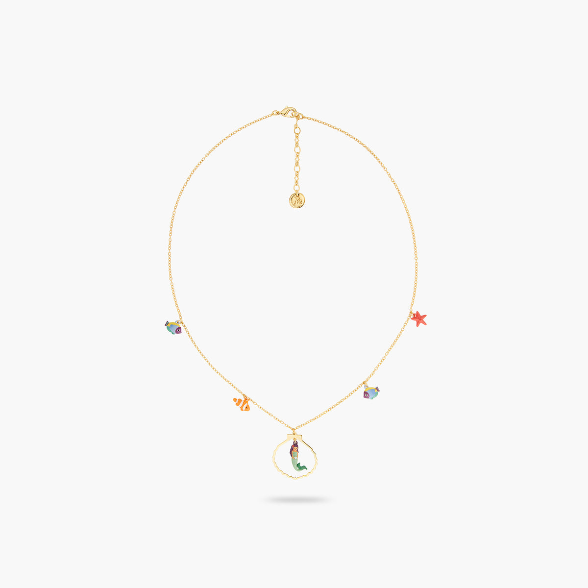 Mermaid And Fish Charm Necklace | ATOC3031