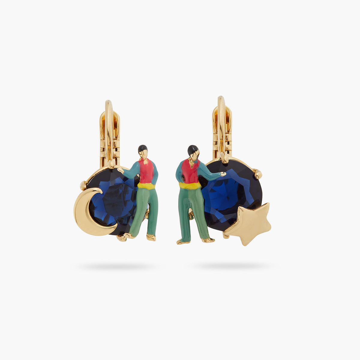Cut Crystal Stone Asymmetrical Earrings | atve1051