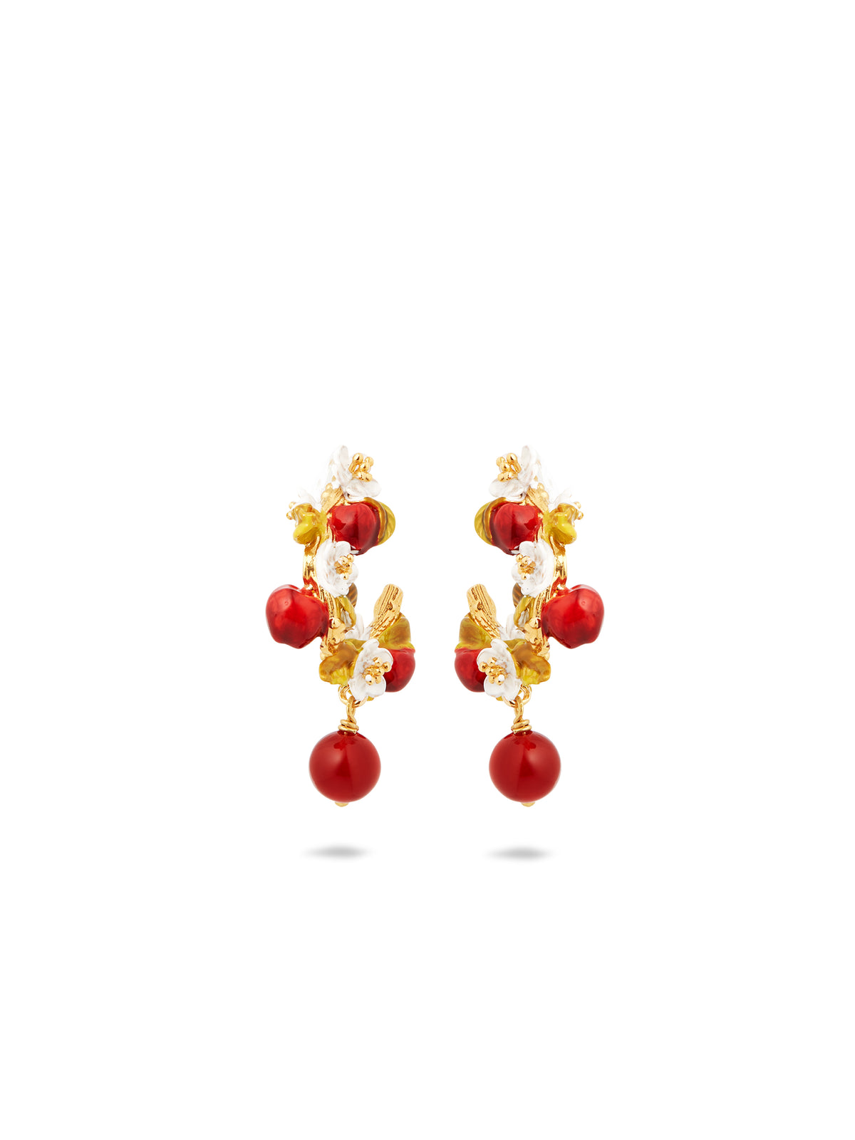 Apple And Apple Blossom Hoop Earrings | audc1011