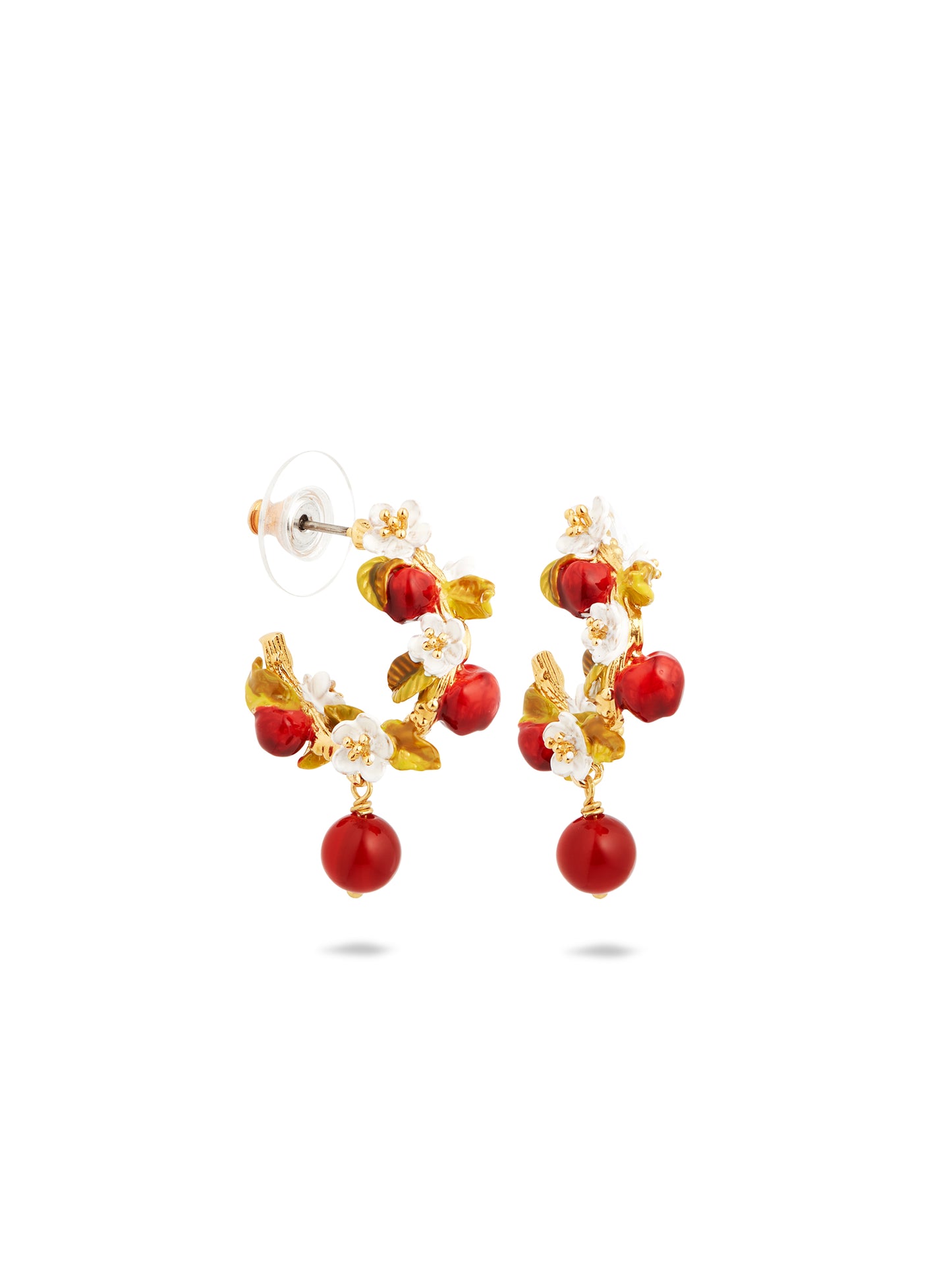 Apple And Apple Blossom Hoop Earrings | audc1011
