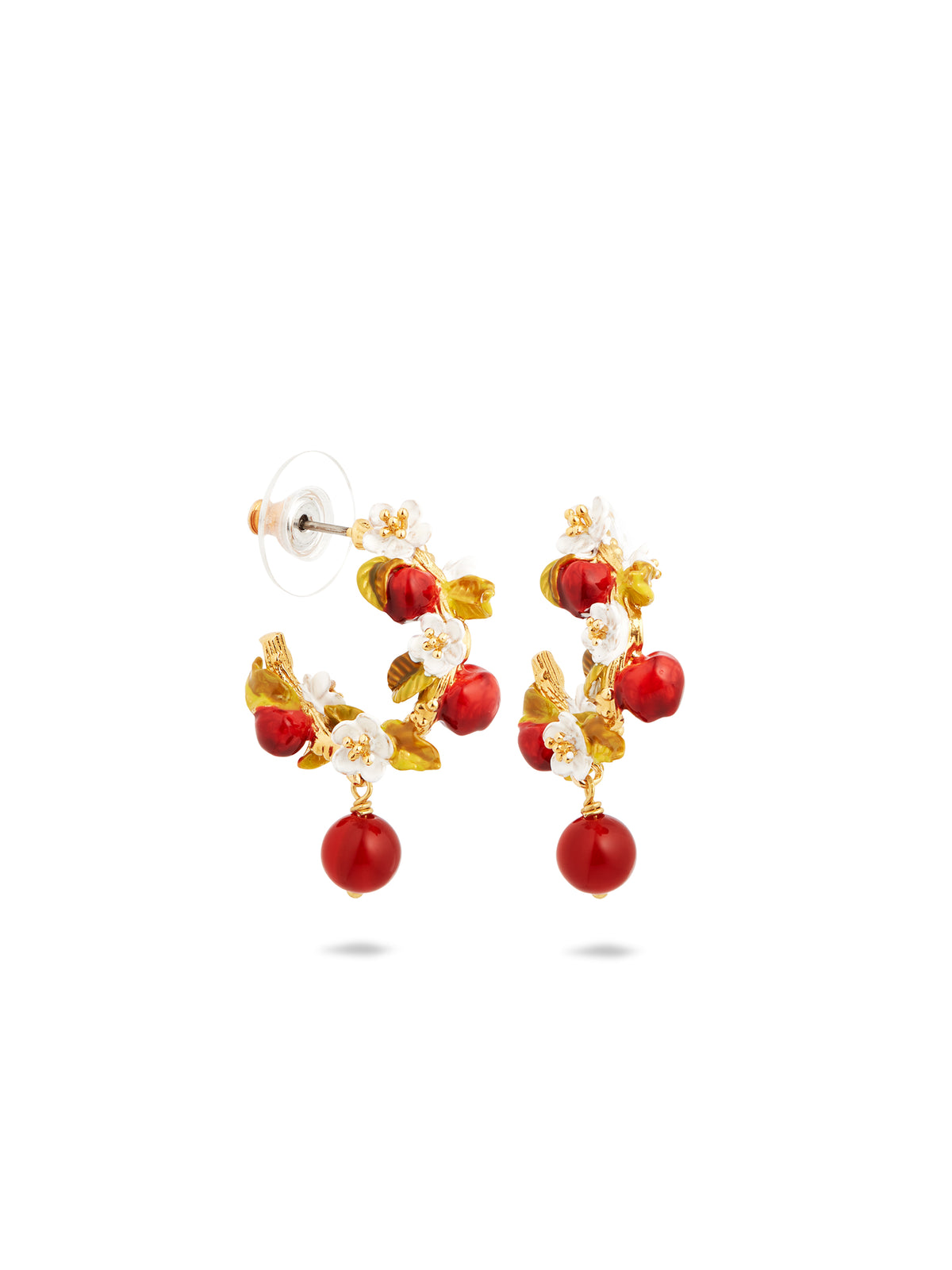 Apple And Apple Blossom Hoop Earrings | audc1011