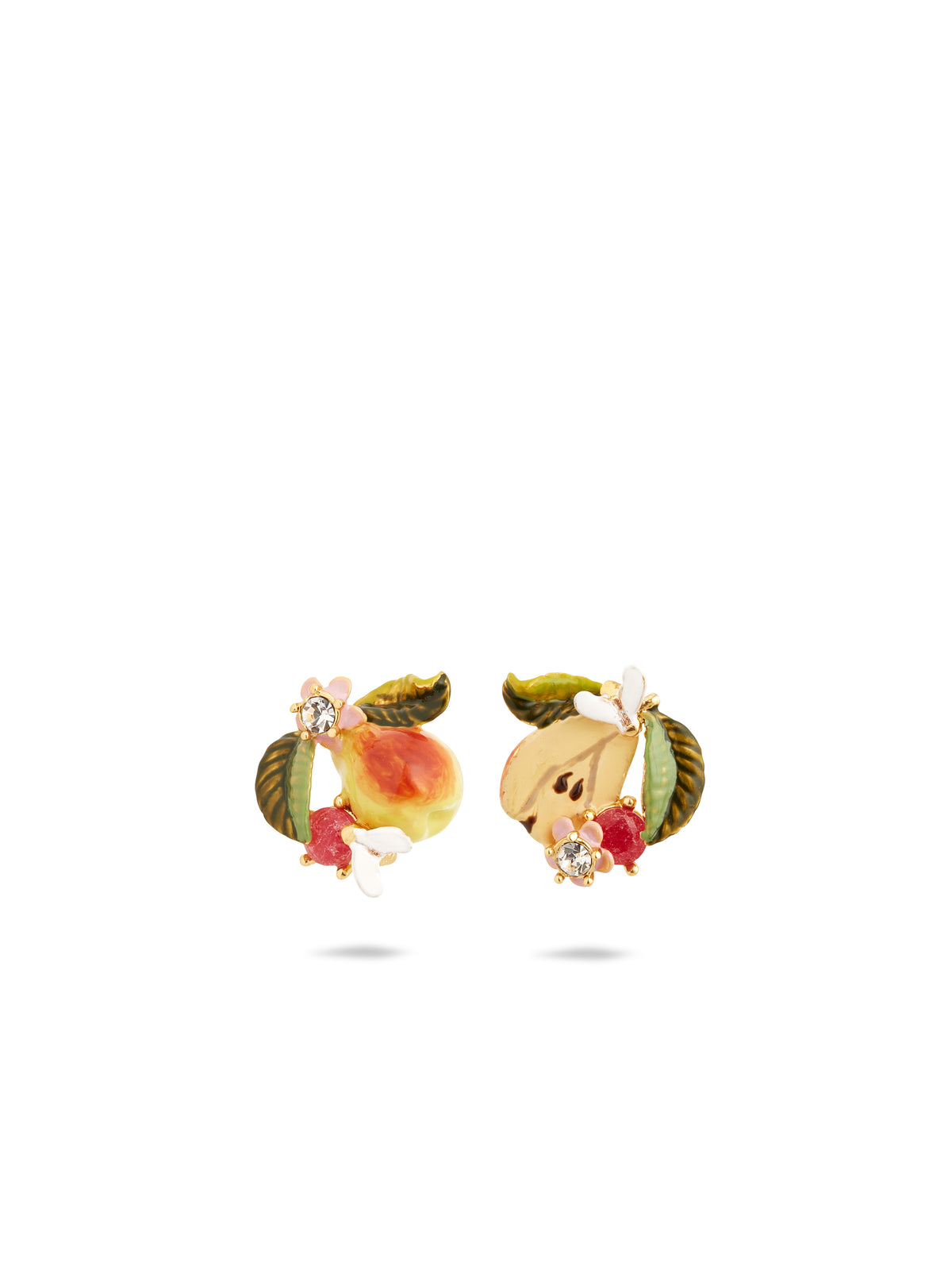 Pear And Faceted Crystal Sleeper Earrings | audc1031