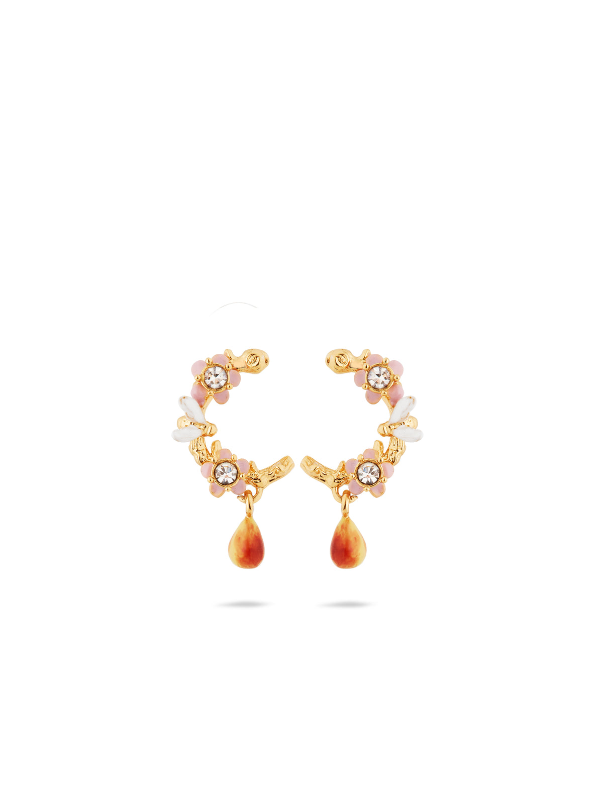 Apple Blossom, Pear And Bee Hoop Earrings | audc1041