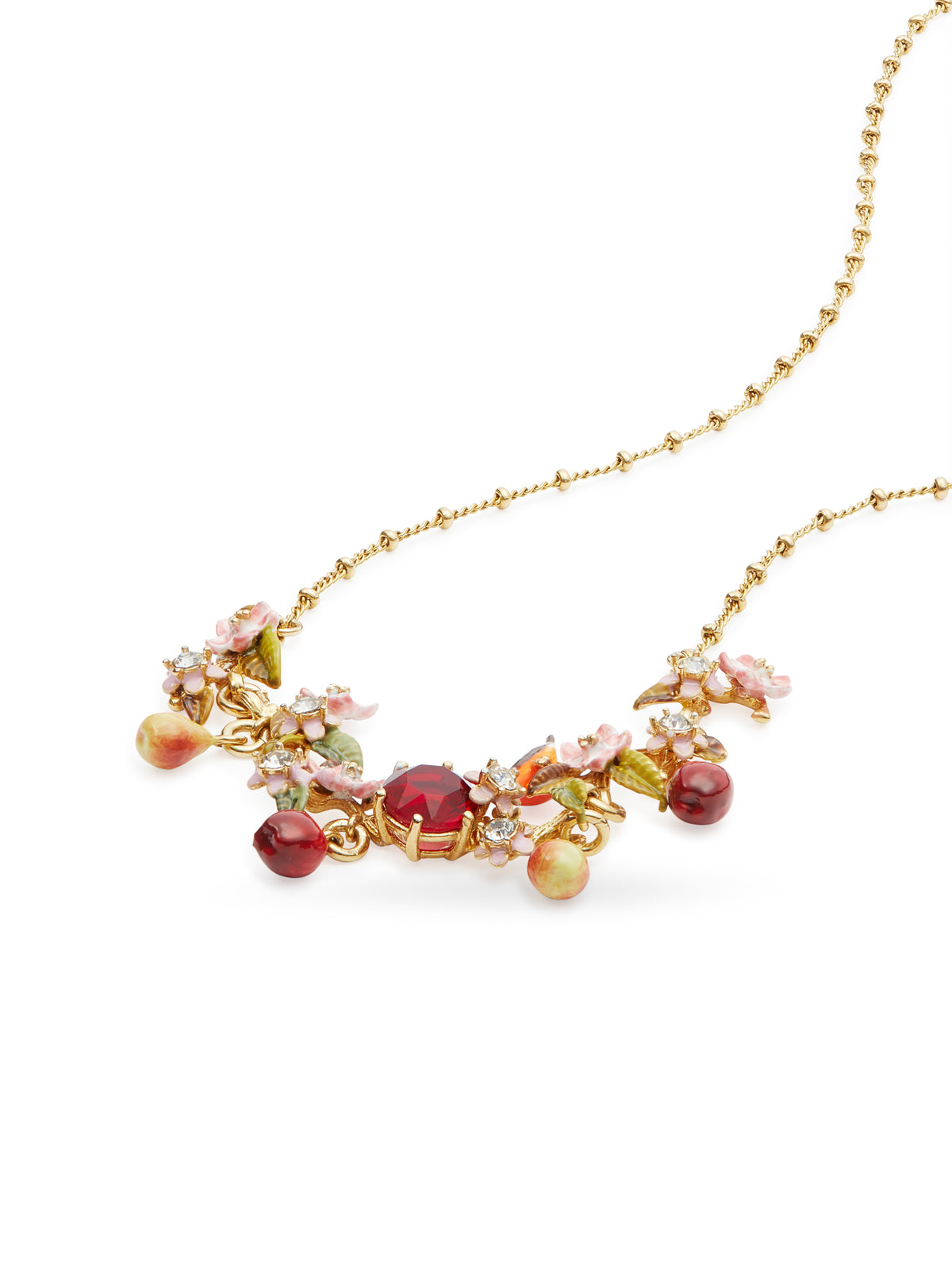Apple, Robin And Apple Blossom Statement Necklace | audc3011